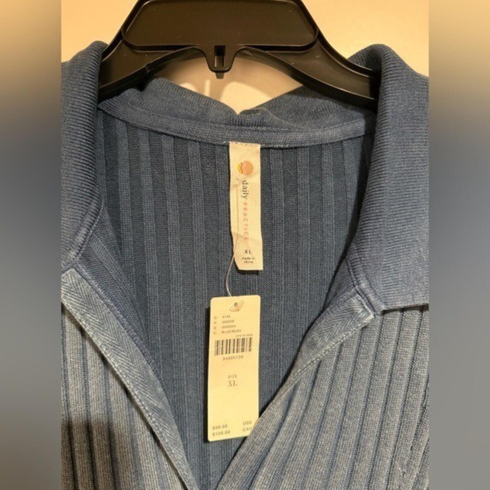Other NWT Daily Practice Anthropologie Ribbed Blue Henley Maxi XL Size XL / US 12-14 / IT 48-50 - 2 Thumbnail