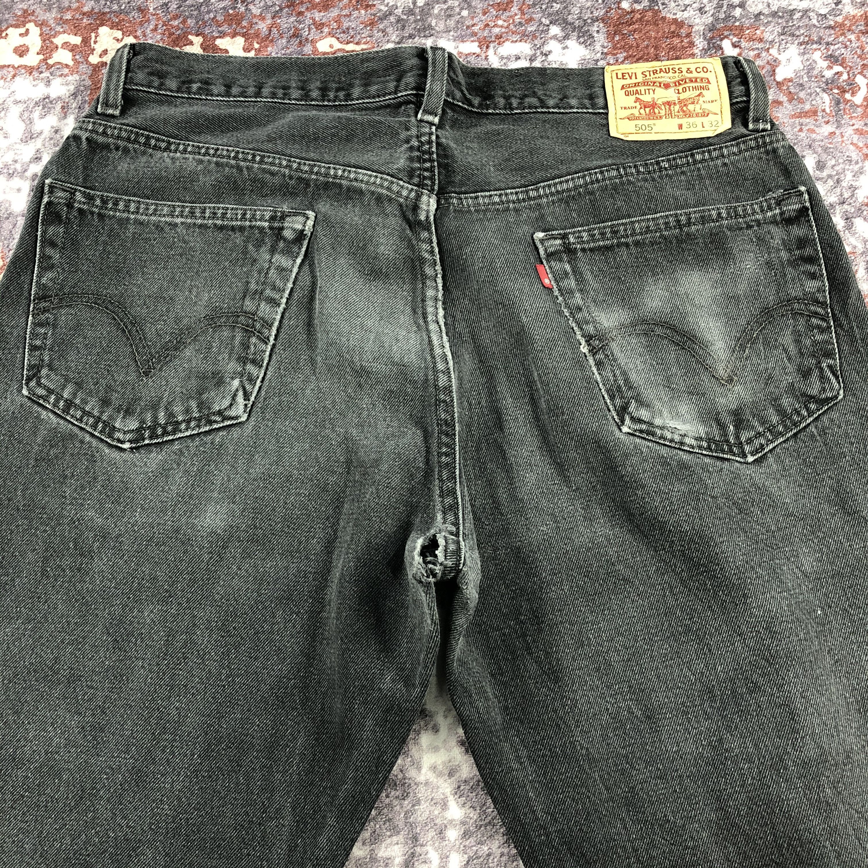Levi's × Vintage Vintage Faded Black Levis 505 Jeans-JM2557 Size US 36 / EU 52 - 5 Thumbnail