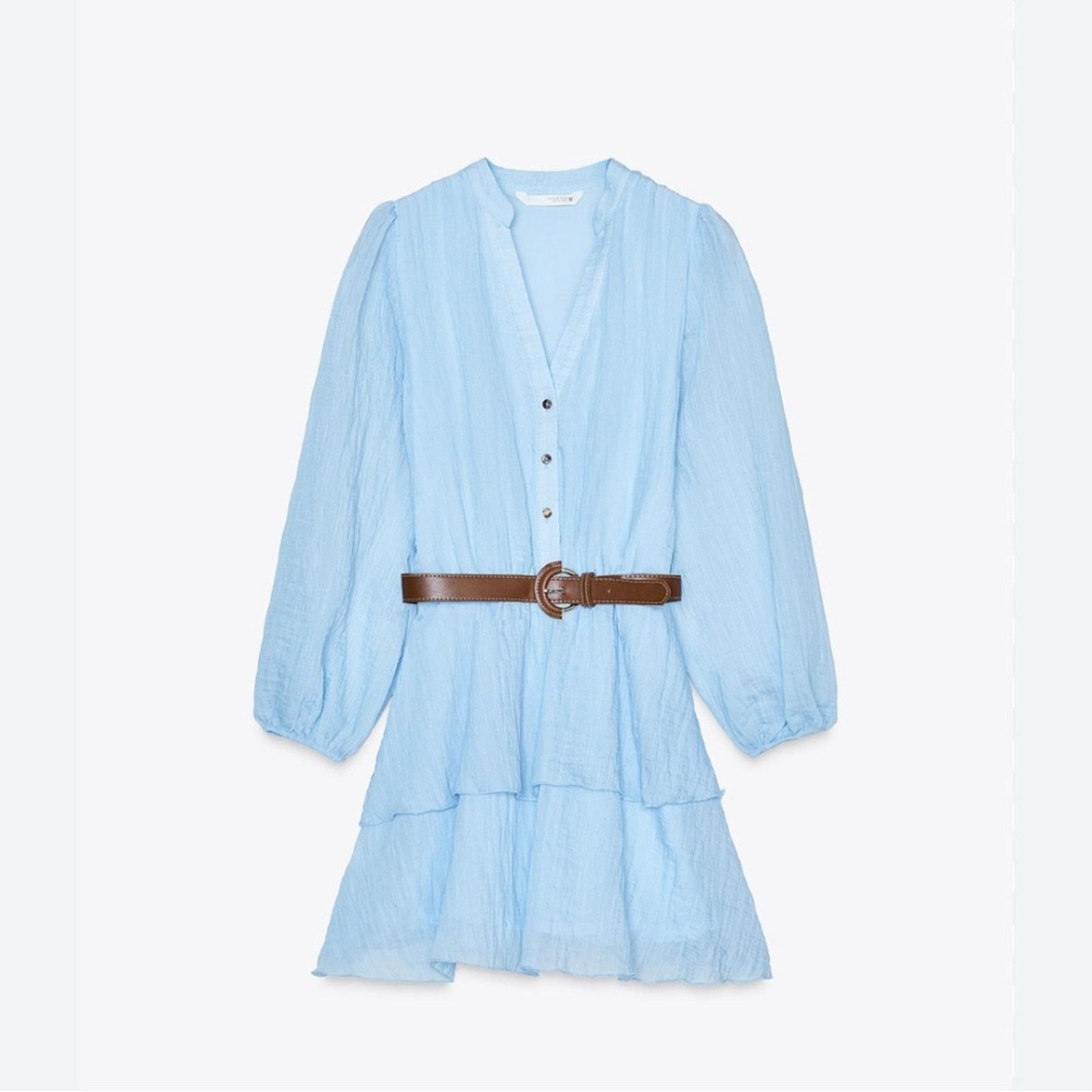 Zara Nwt- Zara- belted dress with ruffles- L Size L / US 10 / IT 46 - 2 Thumbnail