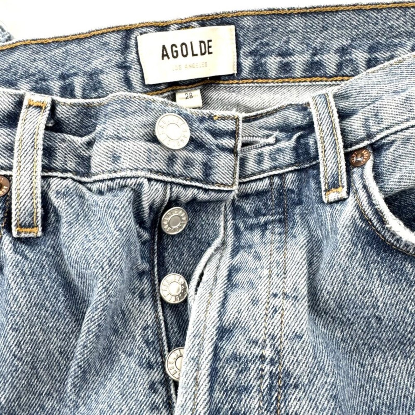 Agolde Agolde Lana Relaxed Straight Denim Jeans Raw Hem Size 28 Size 28" / US 6 / IT 42 - 6 Thumbnail