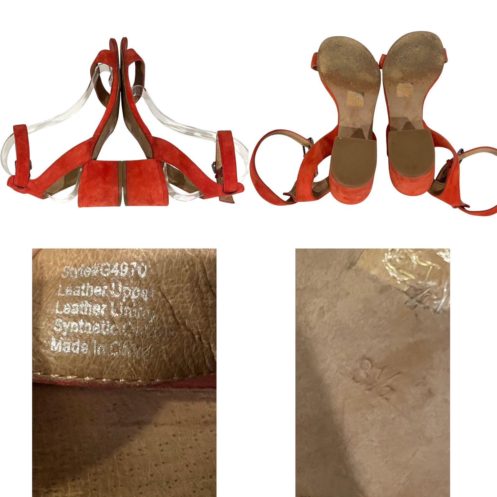 Madewell Madewell Heels Sandal Womens 8.5 Red Suede Block Heel Ankle Strap Size US 9 / IT 39 - 8 Thumbnail