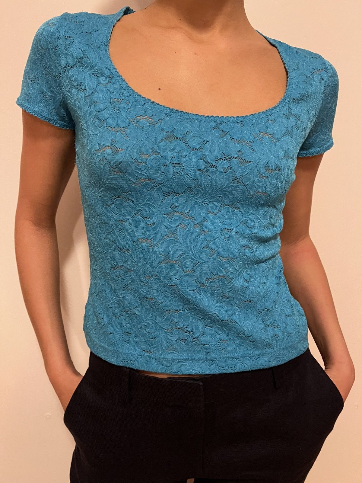 Kenzo Kenzo Jungle Vintage Lace Top - Blue (Size: M) Size M / US 6-8 / IT 42-44 - 2 Thumbnail