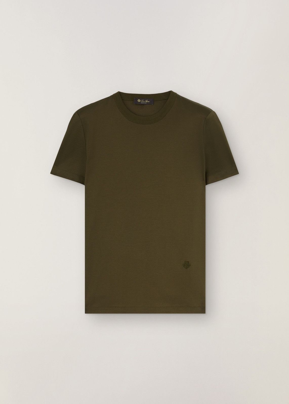 image of Loro Piana O1Loc1C0224 Roundneck Cotton T-Shirt In Military Green, Women's (Size Medium)