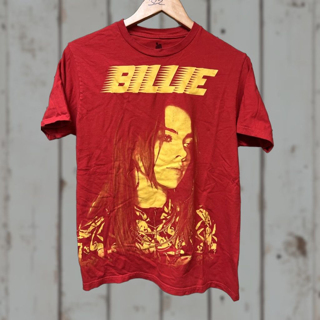 Vintage Billie Eilish Mens Racer Logo Graphic T-Shirt M Red Short Sleeve Crew Neck Cotton Music Brand Unbranded 2020 Shirt Mens Size US M / EU 48-50 / 2 - 1 Thumbnail