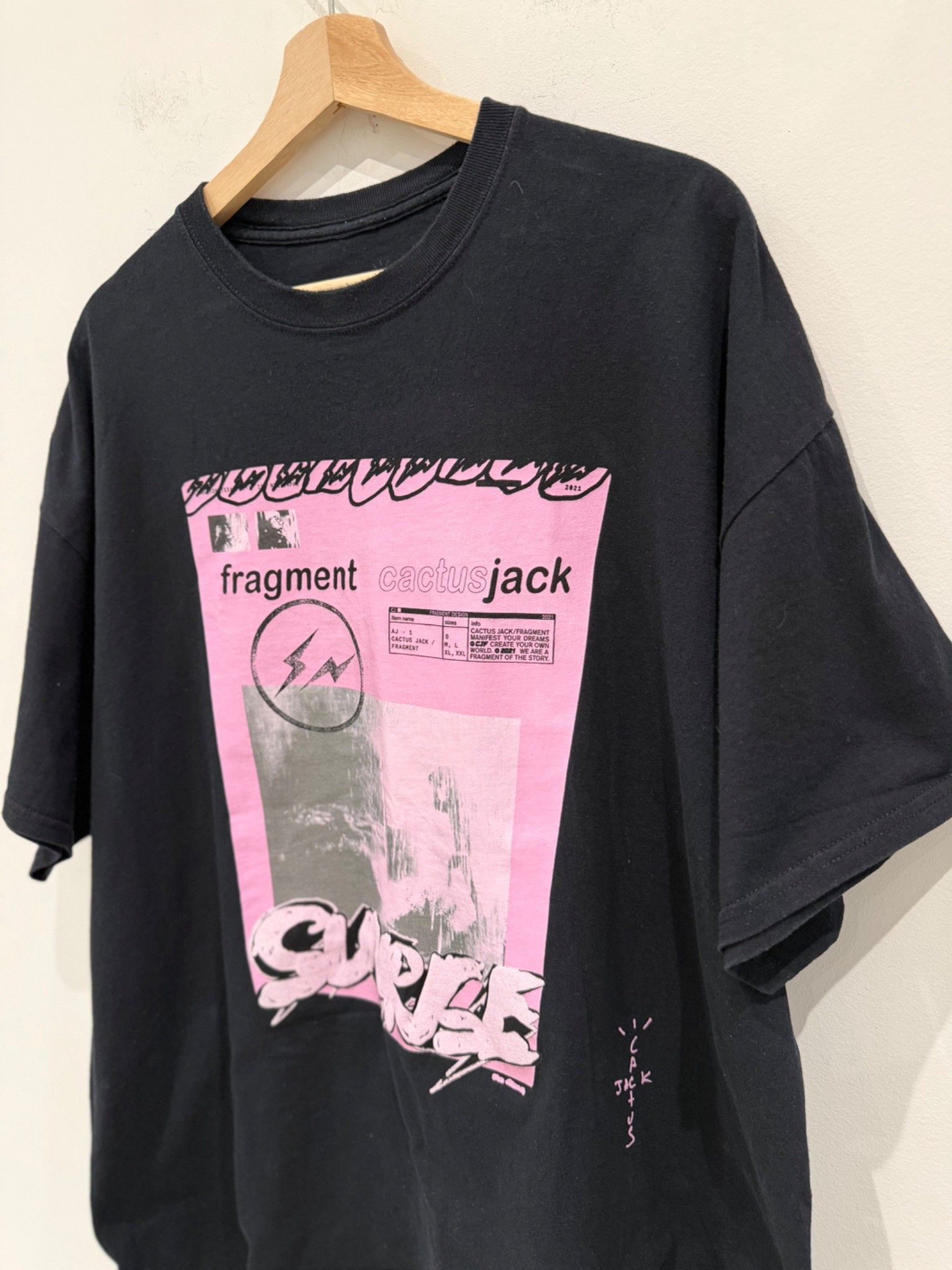 Travis Scott Cactus Jack by Travis Scott For Fragment Pink Sunrise Tee Bl Size US XL / EU 56 / 4 - 3 Thumbnail