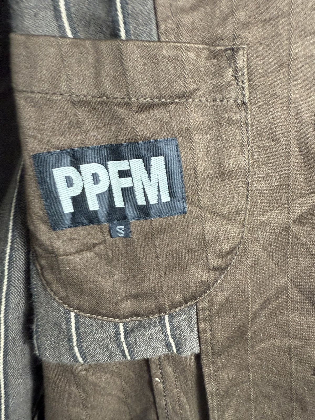 PPFM BROWN STRIPEJAPANESE CASUAL JACKET BY PPFM JAPANESE BRAND Size US S / EU 44-46 / 1 - 7 Thumbnail