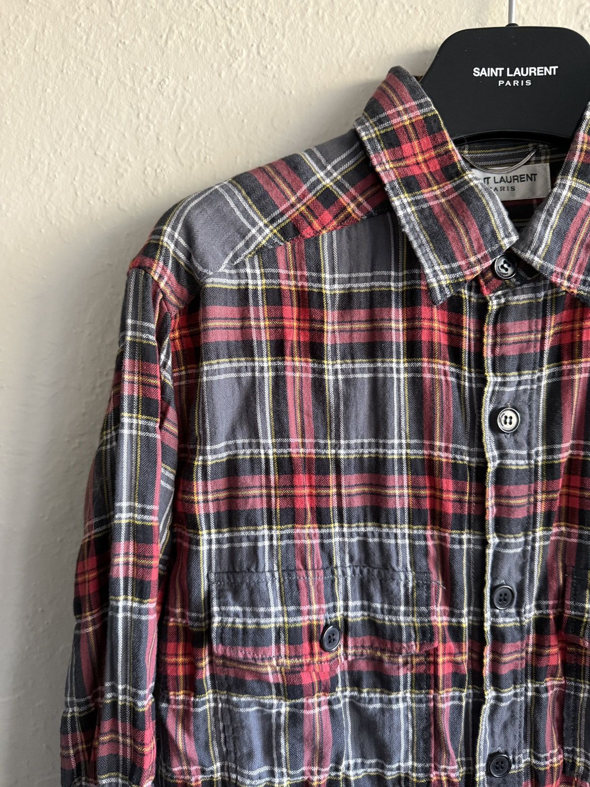 Saint Laurent Paris Saint Laurent Paris bleached flannel raw hem destroyed SS16 Size US M / EU 48-50 / 2 - 3 Thumbnail