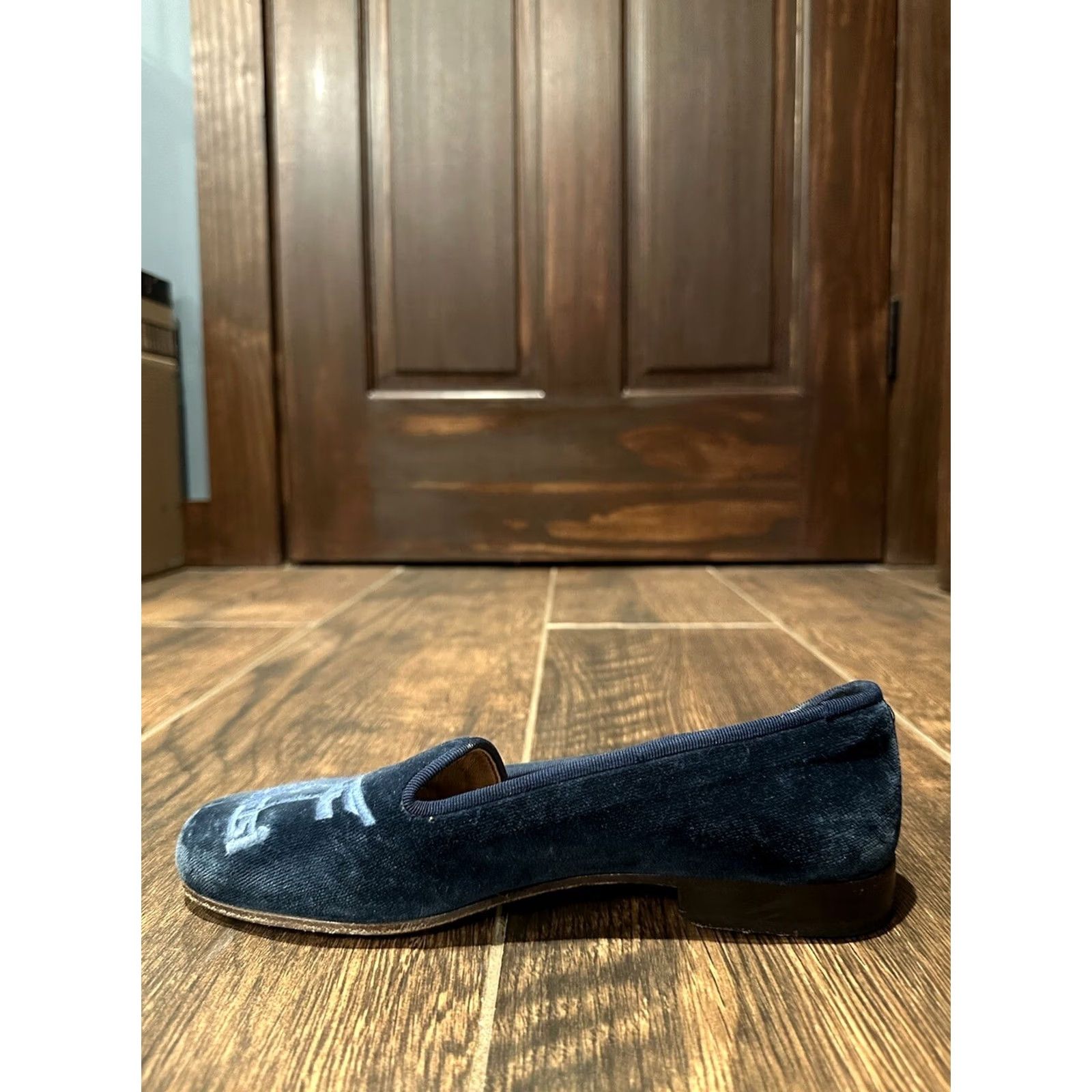 Velvet VINTAGE Stubbs Wootton Blue Velvet Loafers Flat Womens Sz 5 Size US 5 / IT 35 - 6 Thumbnail