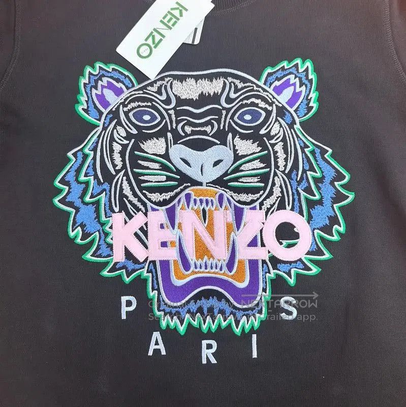 Kenzo KENZO Black Cotton Embroidered Sweatshirt for Women . Size L / US 10 / IT 46 - 3 Thumbnail
