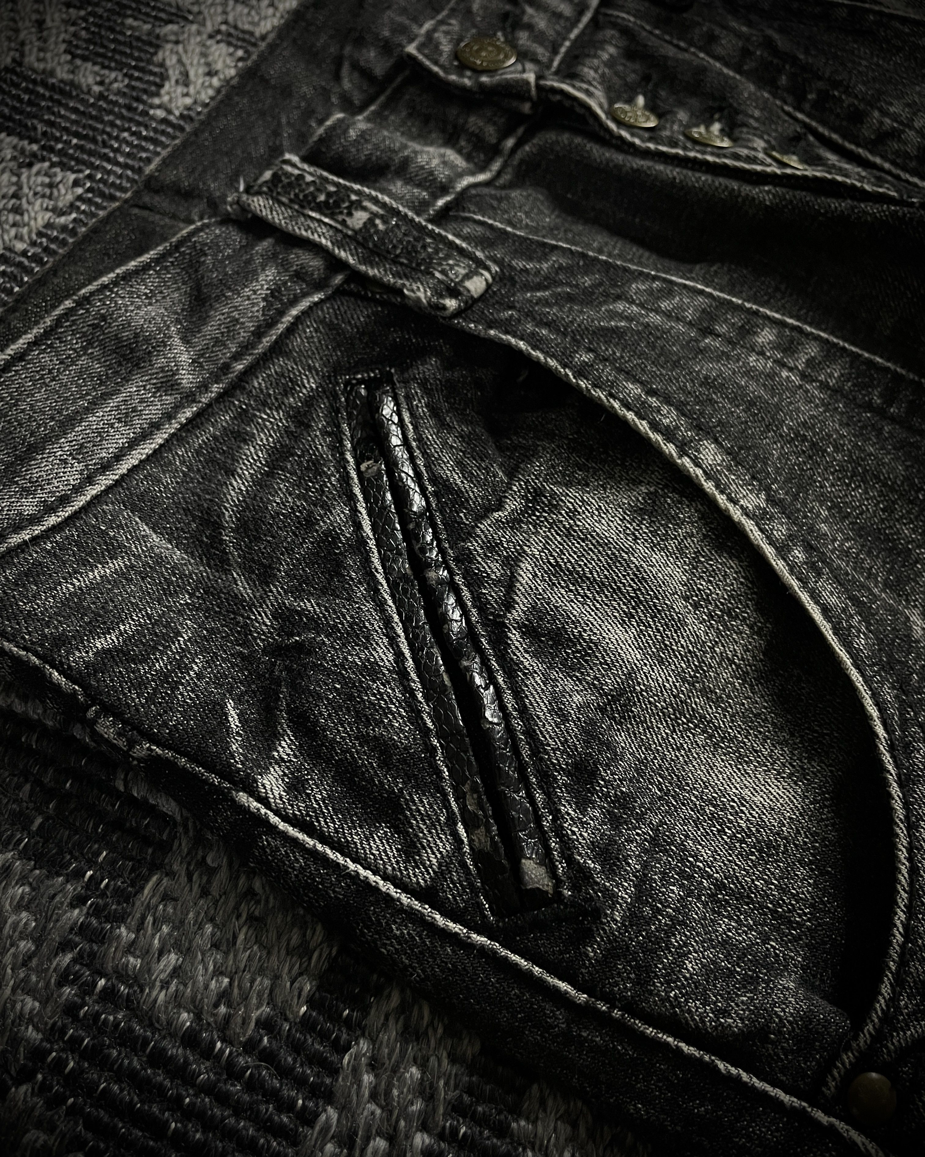 Tornado Mart Tornado Mart Curved Panel Lace Up Flared Denim Size US 33 - 7 Thumbnail