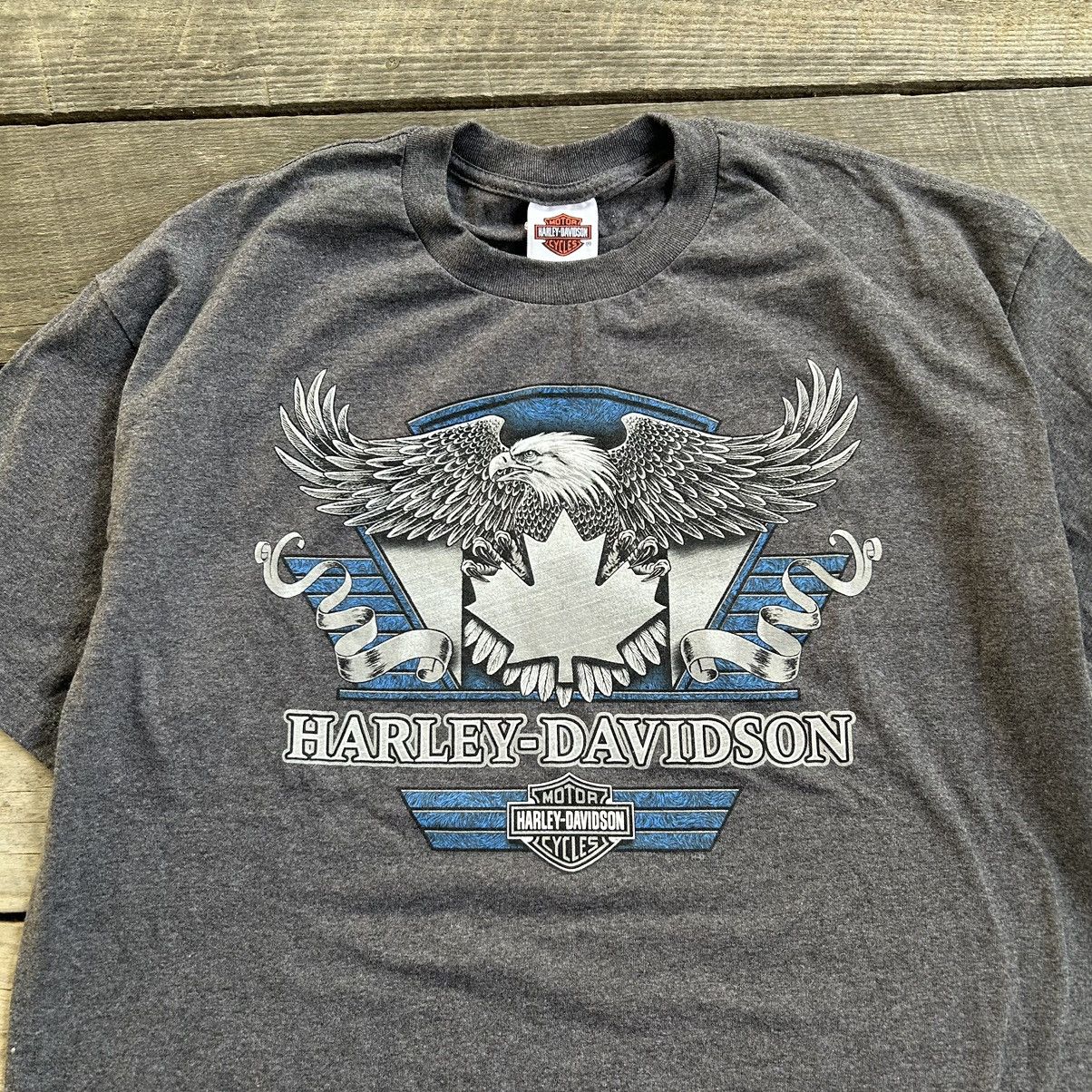 Vintage Vintage Y2K Harley Davidson Ontario Canada Eagle Biker Shirt Size US XL / EU 56 / 4 - 6 Thumbnail
