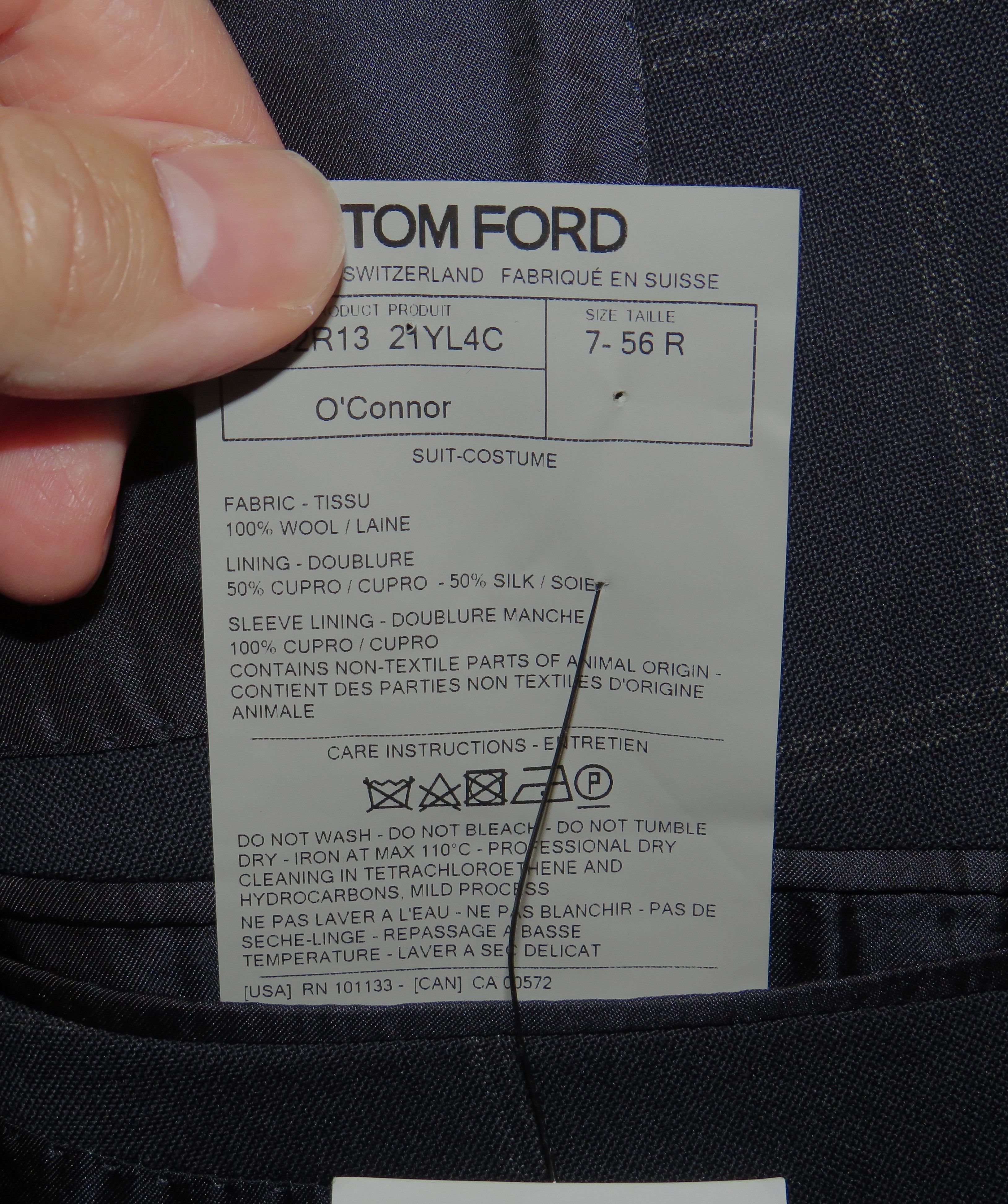 Tom Ford O'Connor Current Navy Windowpane Two Button Suit 46R Size 46R - 14 Thumbnail