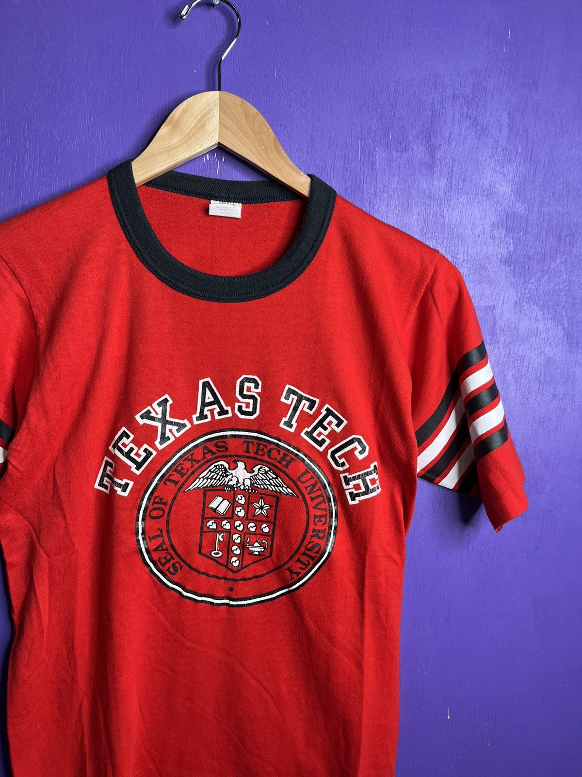 Vintage Vintage 70s Texas tech crest logo jersey t-shirt Size US M / EU 48-50 / 2 - 3 Thumbnail