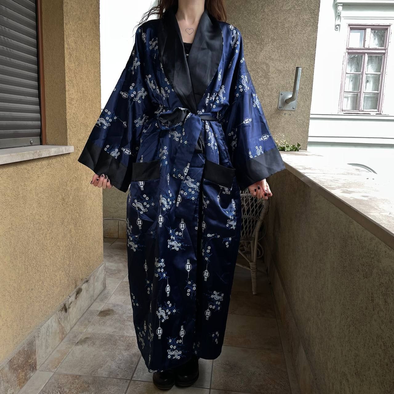 Other Vintage Reversible Satin Robe Dragon Kimono Japanese style Size ONE SIZE - 4 Thumbnail