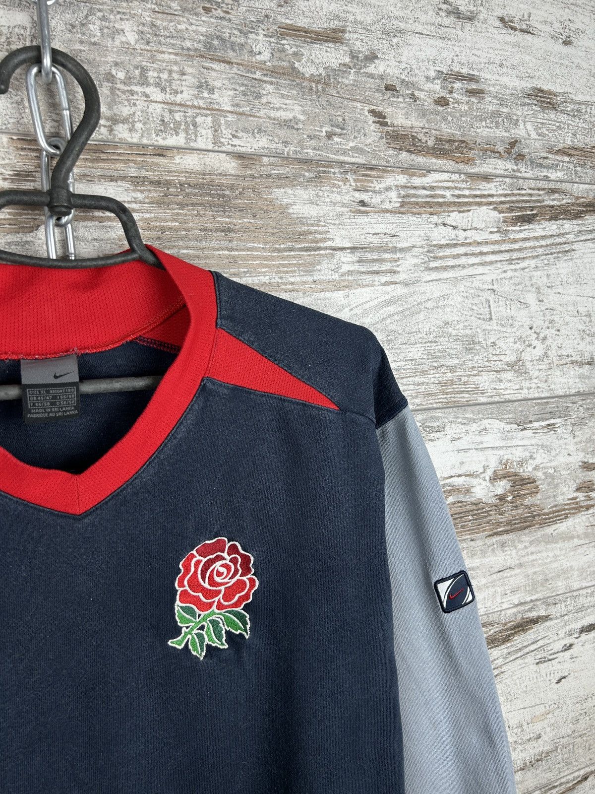Nike × Vintage Mens Vintage Distressed Nike England Rugby Sweatshirt swoosh Size US XL / EU 56 / 4 - 3 Thumbnail