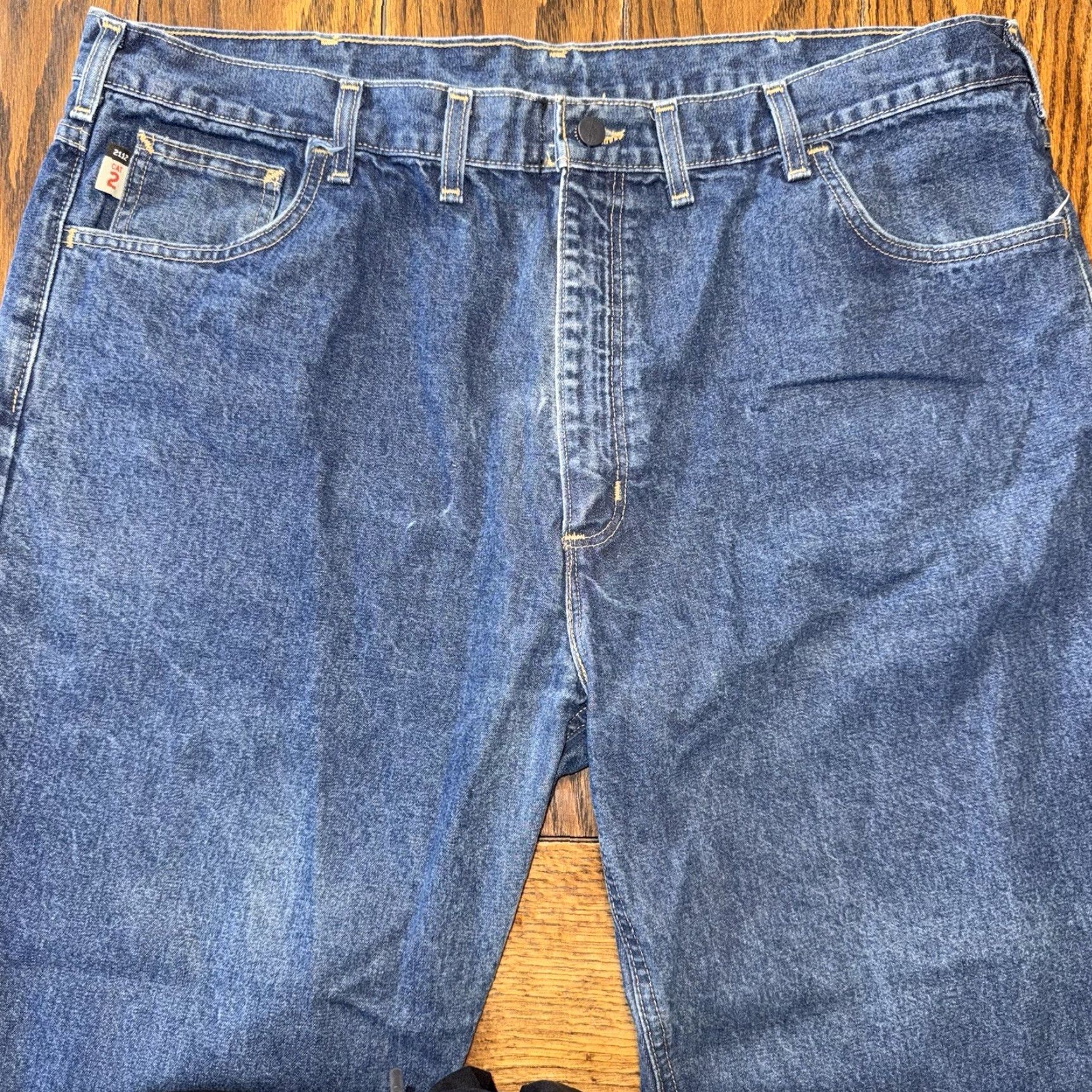 Carhartt VINTAGE Carhartt Jeans Mens 44x30 FR Flame Resistant Work 2112 Cat 2 Denim Blue 5-Pocket Mens Size US 44 / EU 60 - 4 Thumbnail