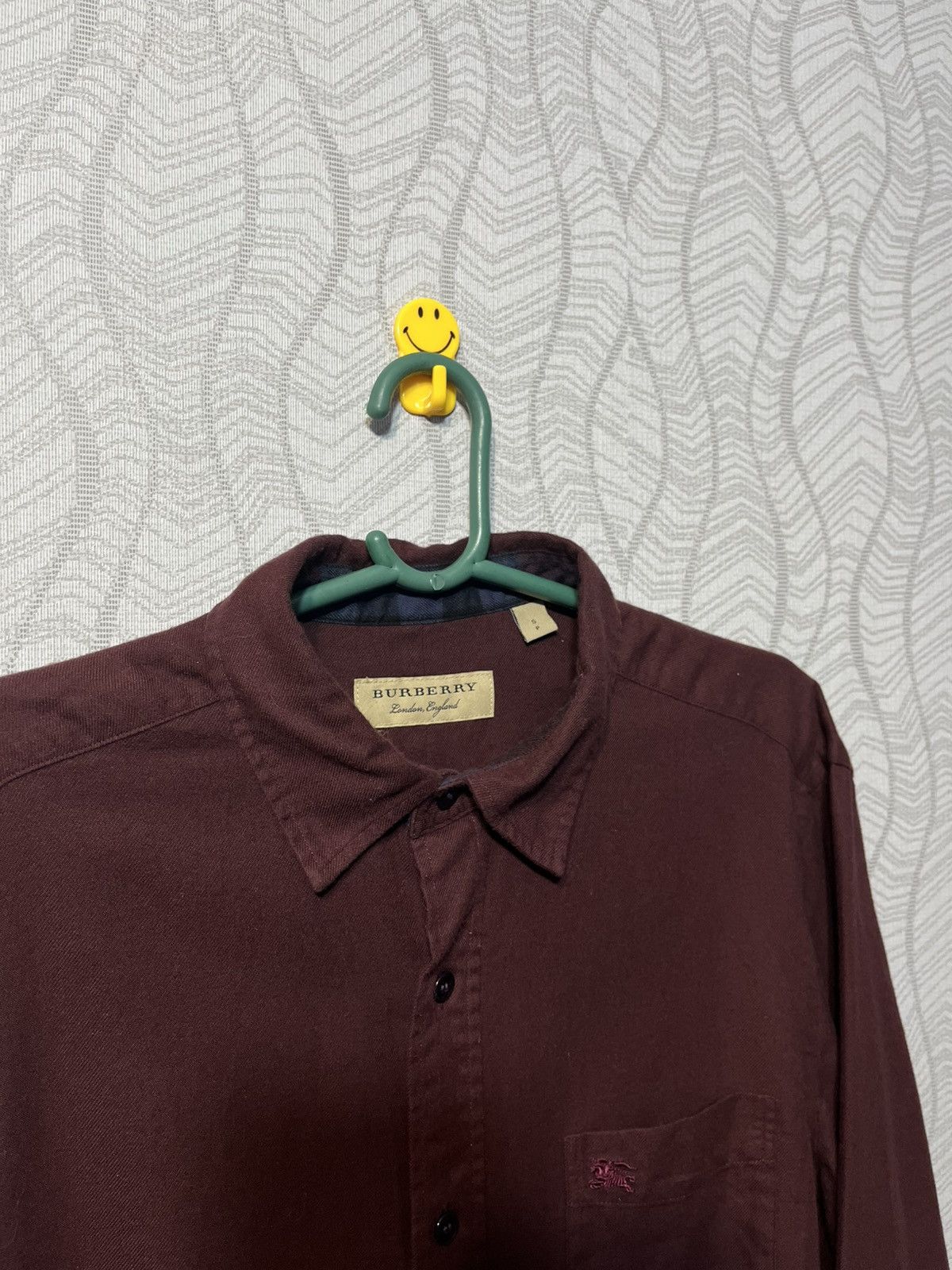 Burberry Burberry Burgundy Men’s Cotton Logo Shirt Button Up Size S Size US S / EU 44-46 / 1 - 3 Thumbnail