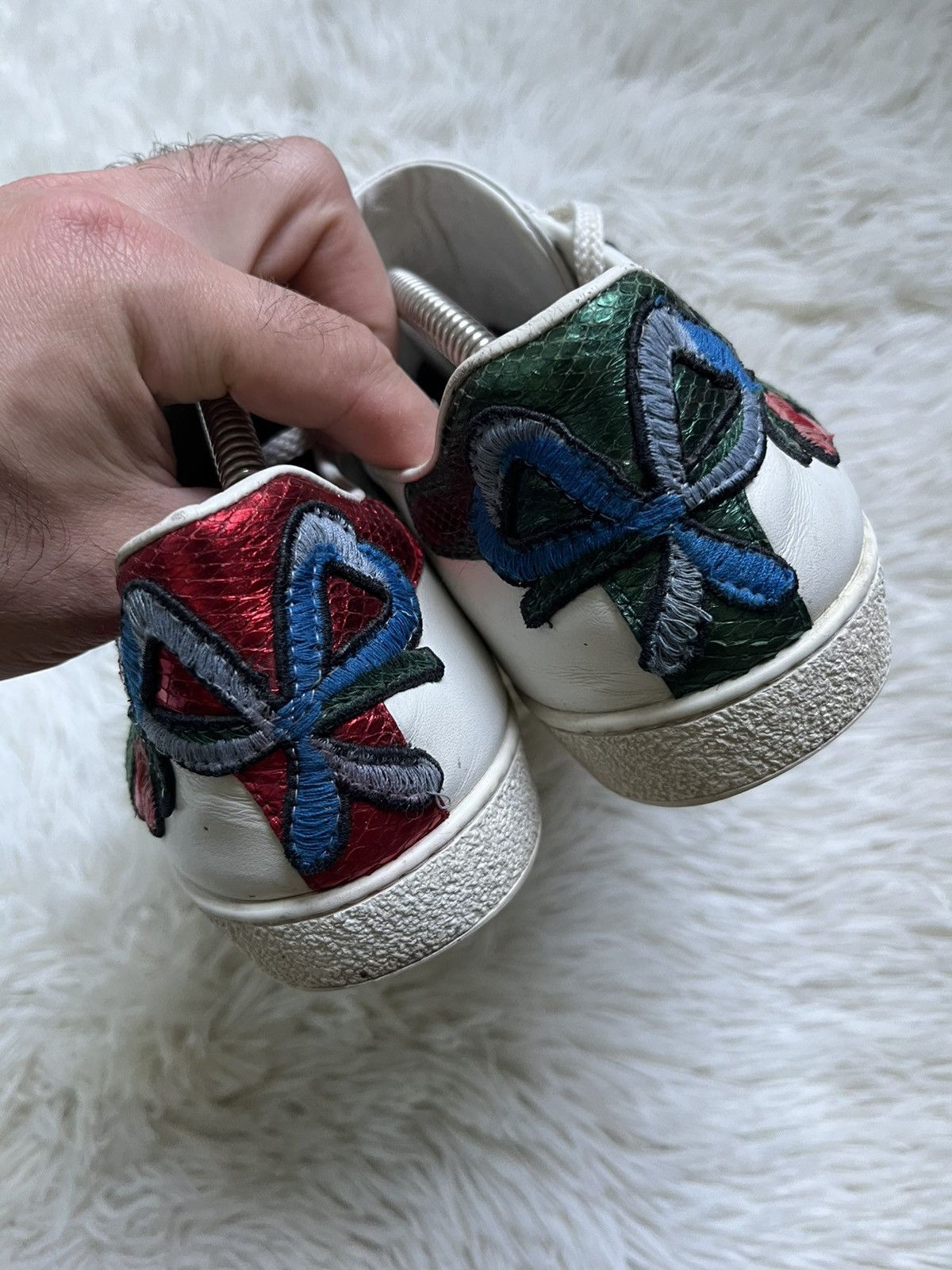 Gucci Gucci ace Floral Print Leather Sneakers Size US 9 / IT 39 - 6 Thumbnail