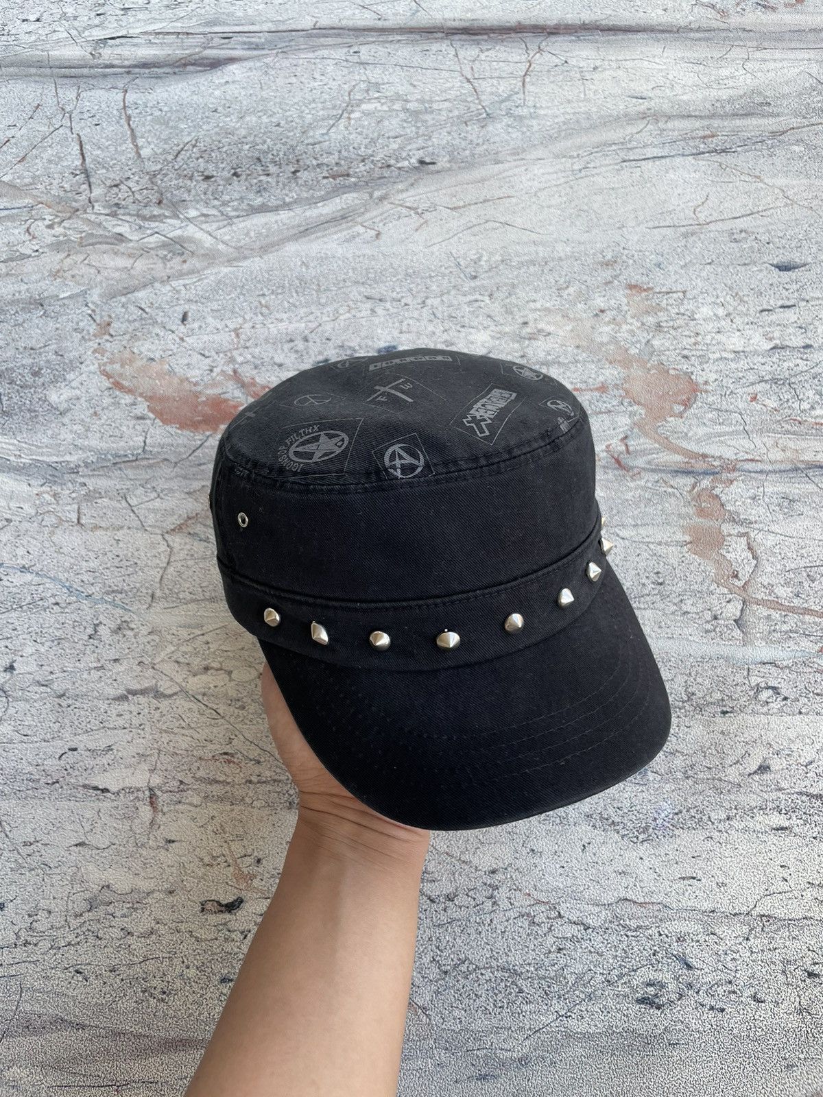 If Six Was Nine Gothic Punk Studded Patrol Cadet Hat lgb Size ONE SIZE - 2 Thumbnail