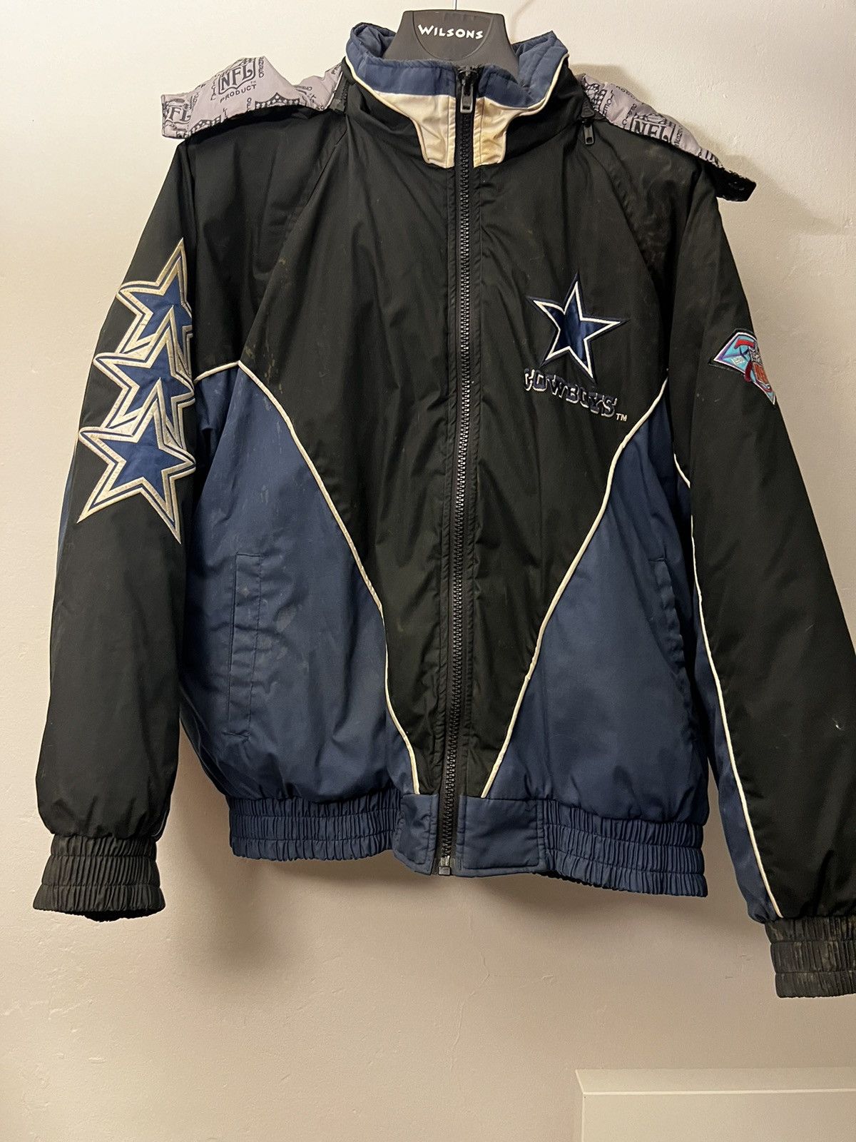 image of Pro Player Vintage Dallas Cowboys Jacket in Blue, Men's (Size XL)