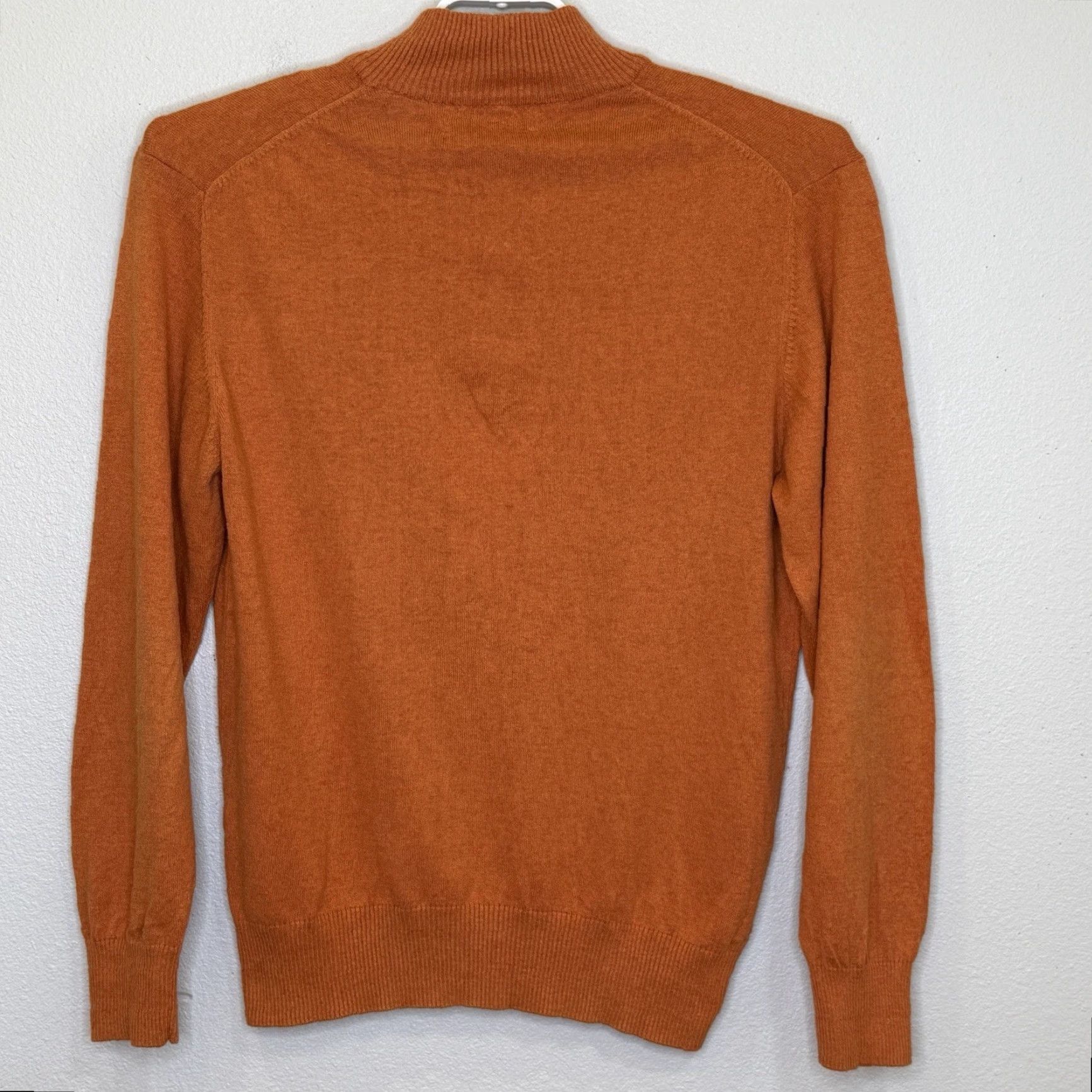 Orvis Orvis 1/4 Zip Pullover Sweater Mens Size M Orange Long Sleeve Banded Hem Cotton Silk Cashmere Blend Knit Mock Neck Size US M / EU 48-50 / 2 - 5 Thumbnail