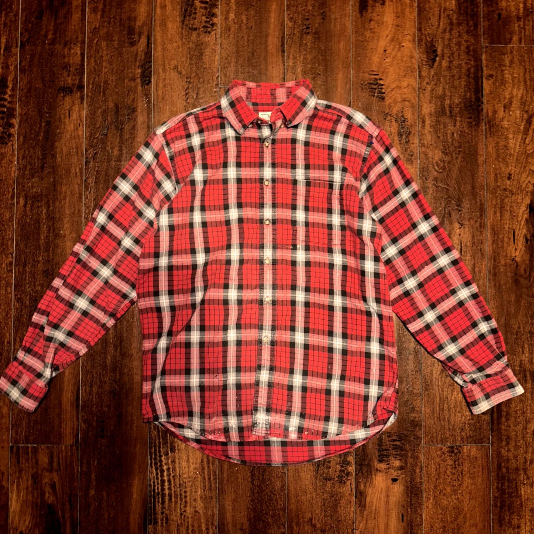 Vintage VINTAGE LL Bean Shirt Jacket Mens Medium Red Flannel Chore Barn Button Down Fall Basic Size US M / EU 48-50 / 2 - 2 Thumbnail
