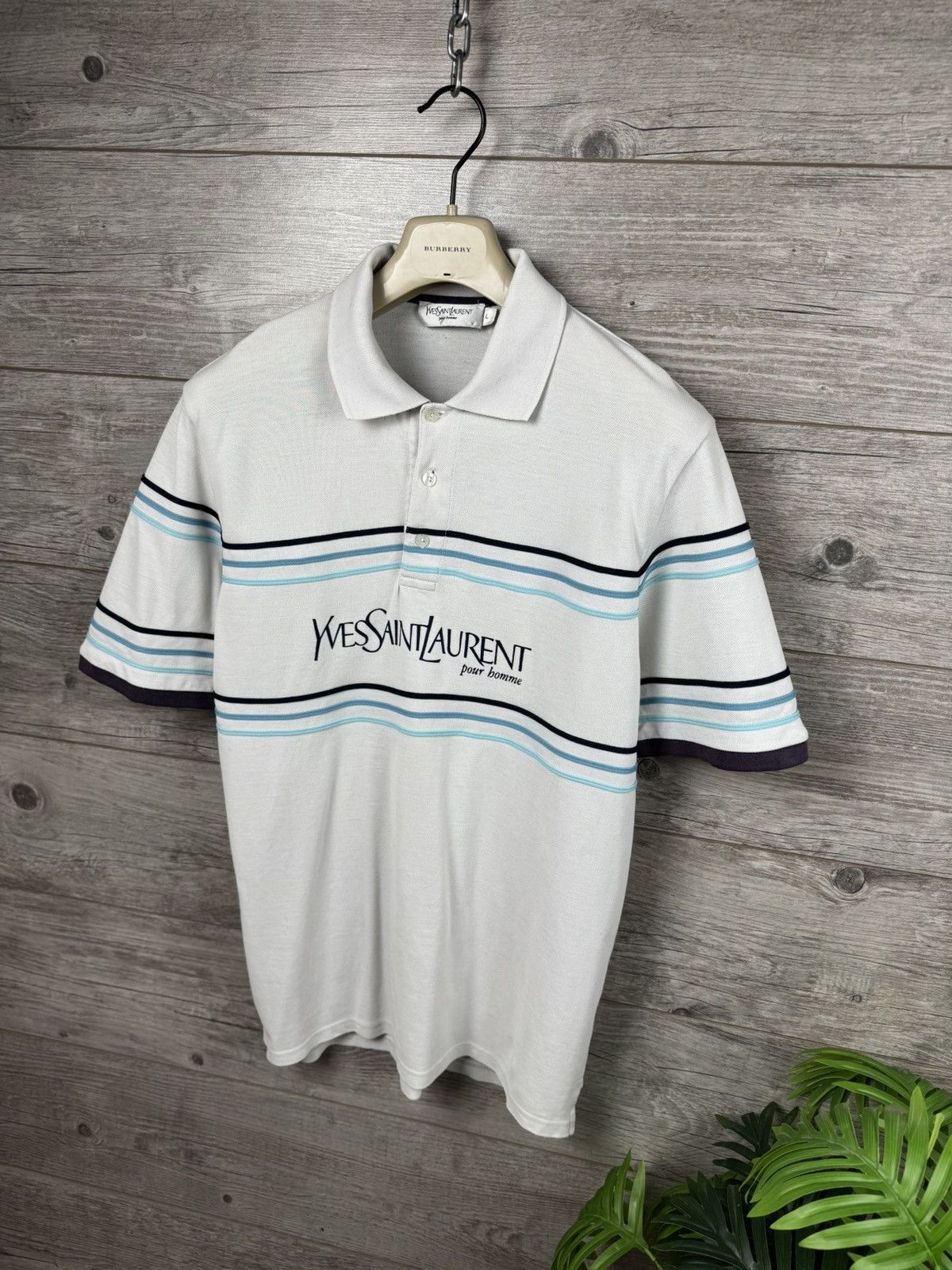 Yves Saint Laurent Ysl Yves Saint Laurent Polo Big logo Vintage Luxury T shirt Size US L / EU 52-54 / 3 - 3 Thumbnail