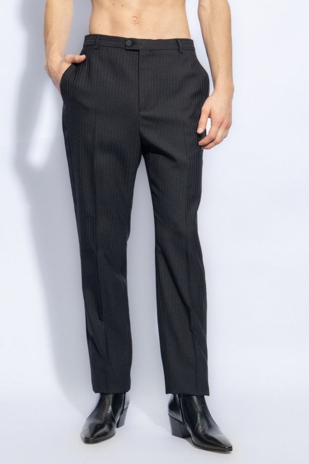 Saint Laurent Paris o1s1wg110126 777361 High Waisted Tuxedo Pants in Black Size US 38 / EU 54 - 3 Thumbnail
