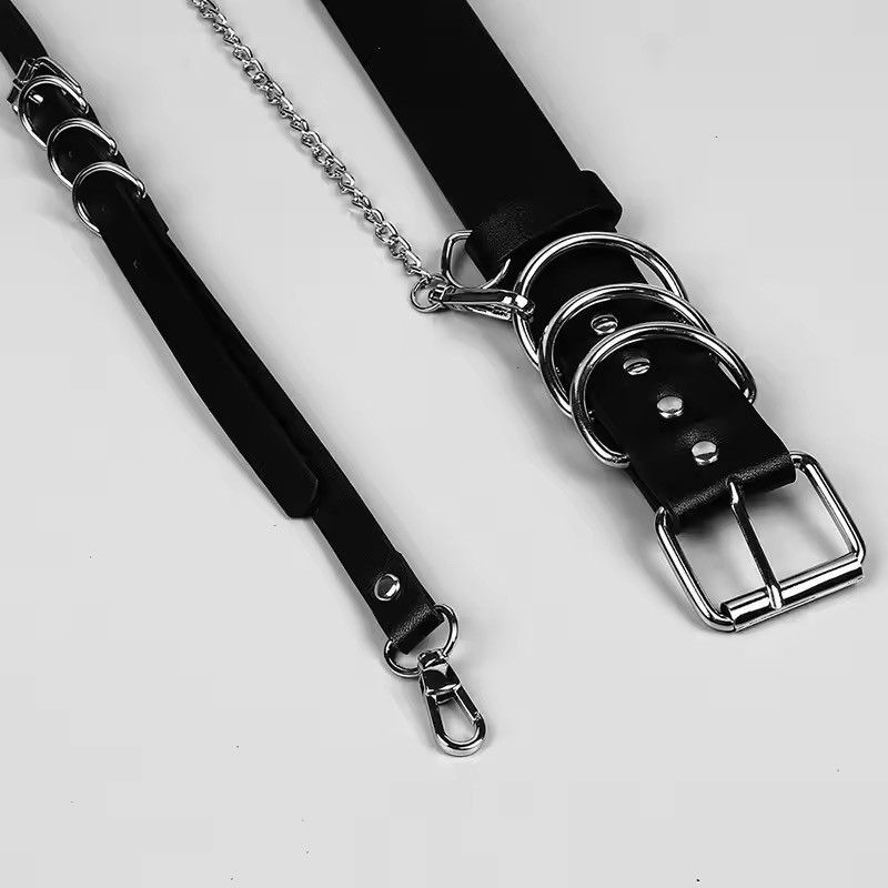 Other Black Pu Leather Harness Waist Belt Size ONE SIZE - 6 Thumbnail
