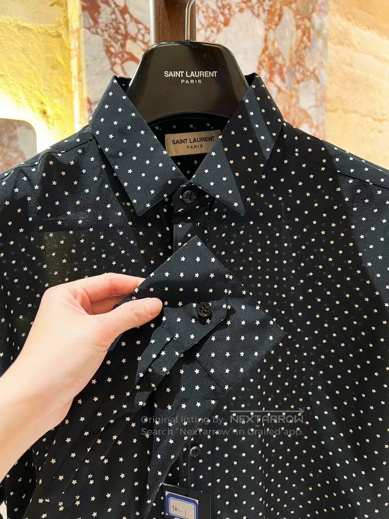 Saint Laurent Paris Saint Laurent Paris size 38 Black Long Sleeve Shirt with S Size US M / EU 48-50 / 2 - 4 Thumbnail
