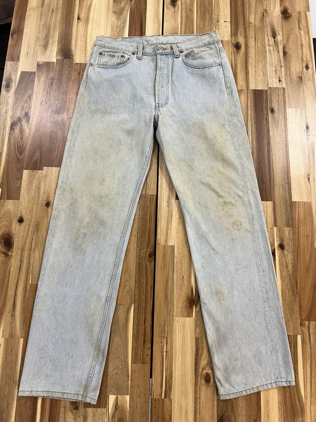 Vintage Vintage 90’s Trashed Levis 501 Non Selvedge Button 501 Denim Size US 32 / EU 48 - 3 Thumbnail
