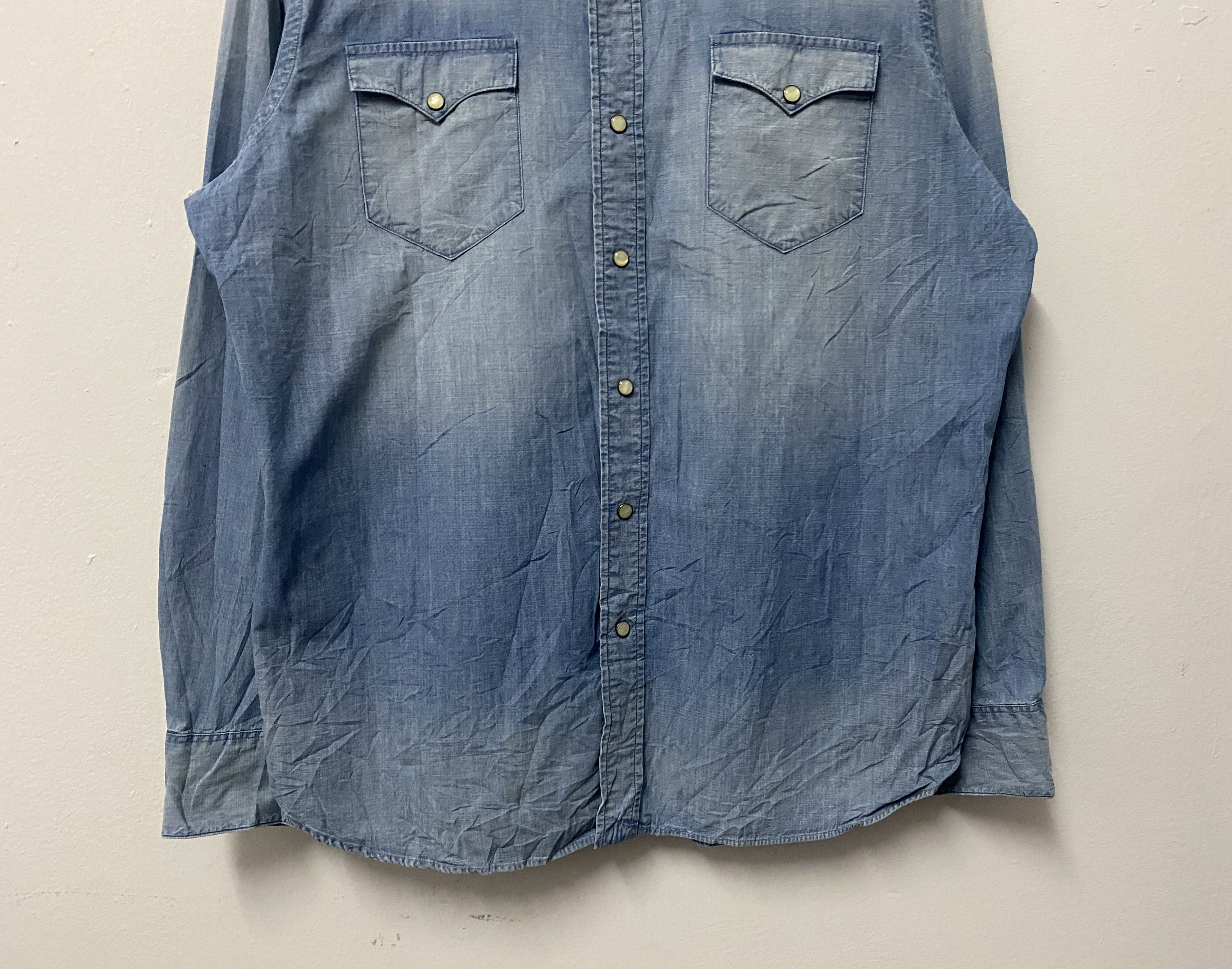 Polo Ralph Lauren Polo Ralph Lauren Snap Button Chambray Shirts Size US XL / EU 56 / 4 - 4 Thumbnail