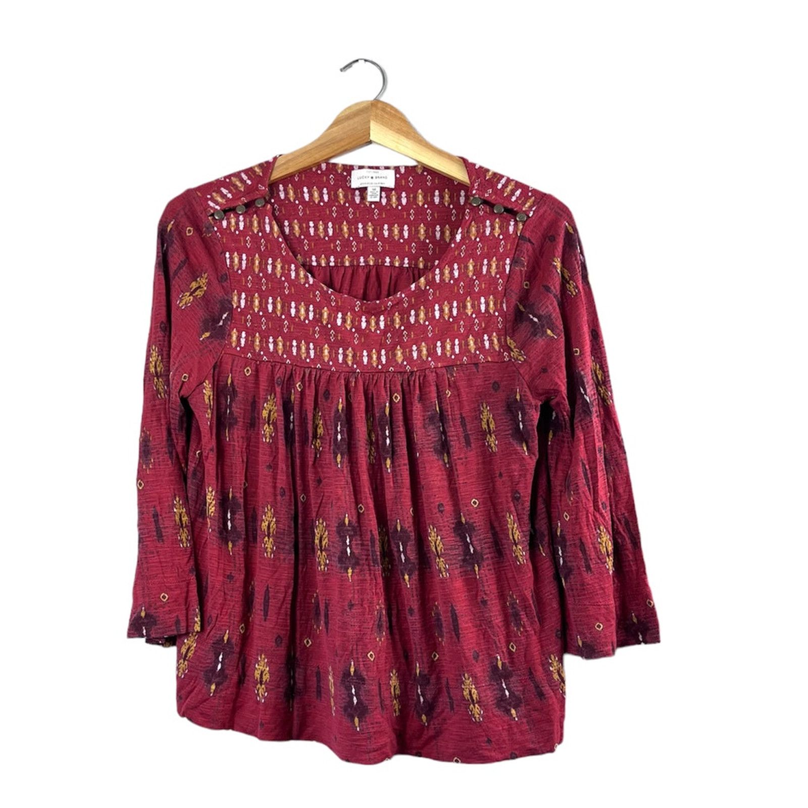 Lucky Brand Women's Red Boho Lucky Brand Blouse M Size M / US 6-8 / IT 42-44 - 1 Thumbnail