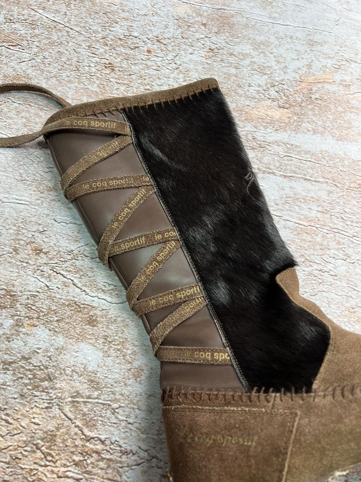 Le Coq Sportif × Le Grande Bleu (L.G.B.) × Vintage Le Coq Sportif vintage suede fur boots Size US 6 / IT 36 - 4 Thumbnail