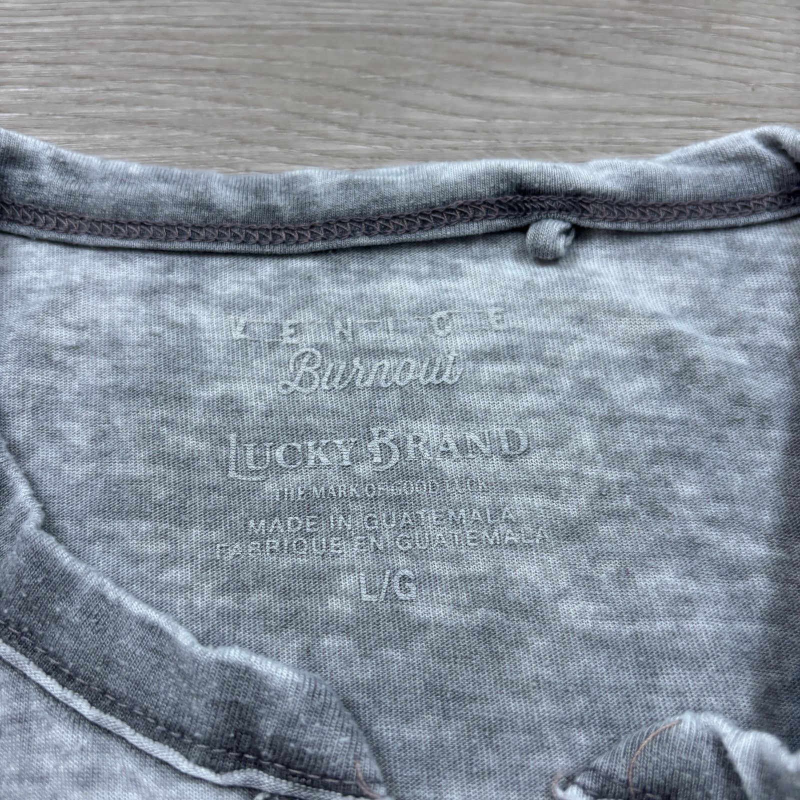 Lucky Brand Lucky Brand Venice Burnout Notch Neck Henley Shirt Men's L Size US L / EU 52-54 / 3 - 6 Thumbnail