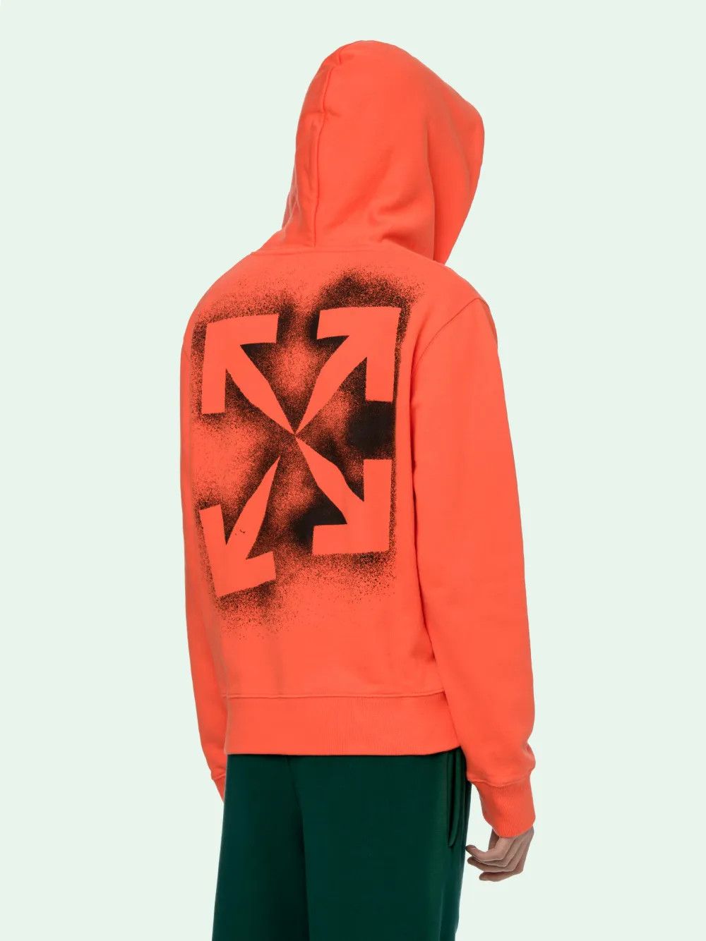 Off-White Orange Spayed Stencil Arrows Hoodie Size M / US 6-8 / IT 42-44 - 3 Thumbnail