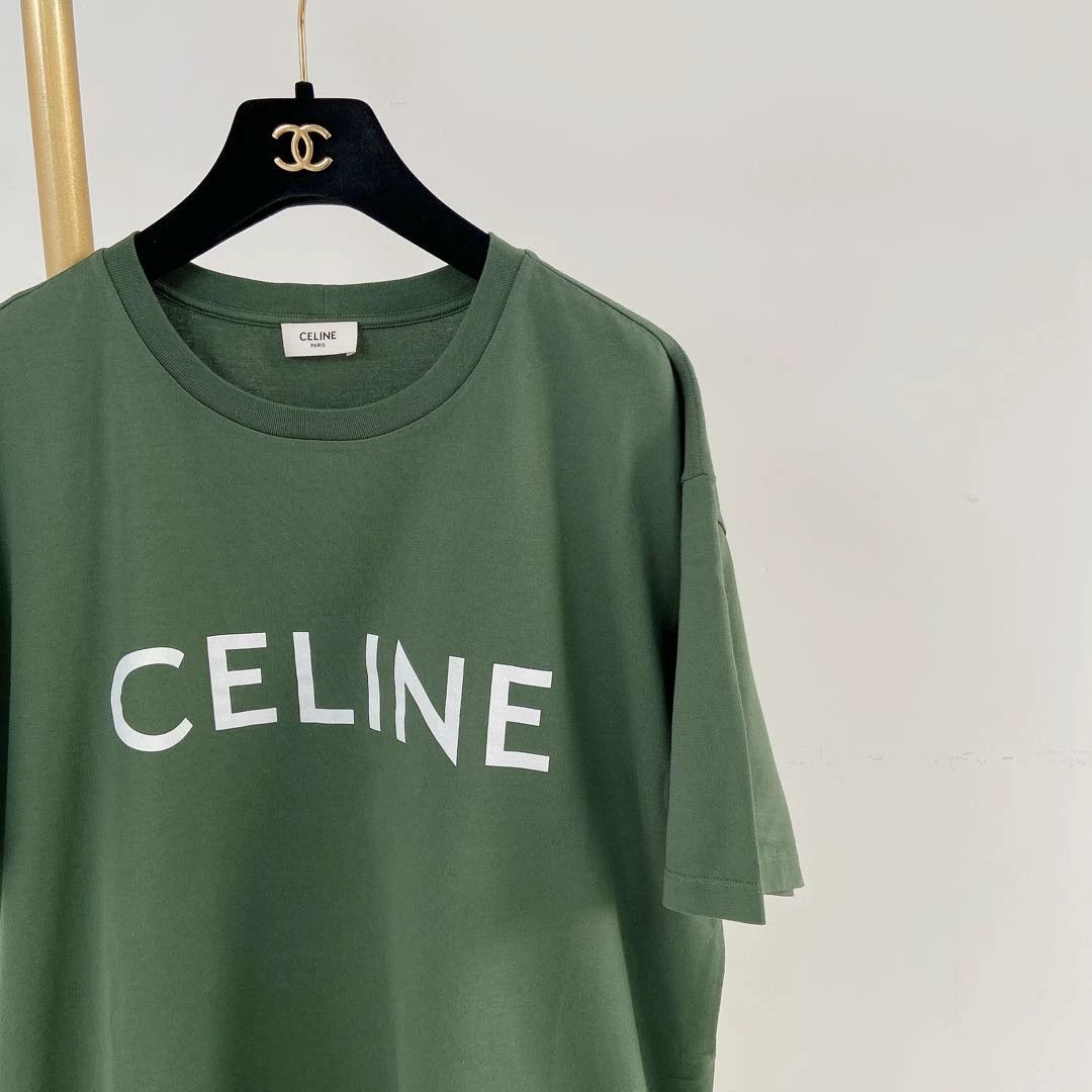 Celine Celine logo green t-shirt M 9315 Size US M / EU 48-50 / 2 - 3 Thumbnail