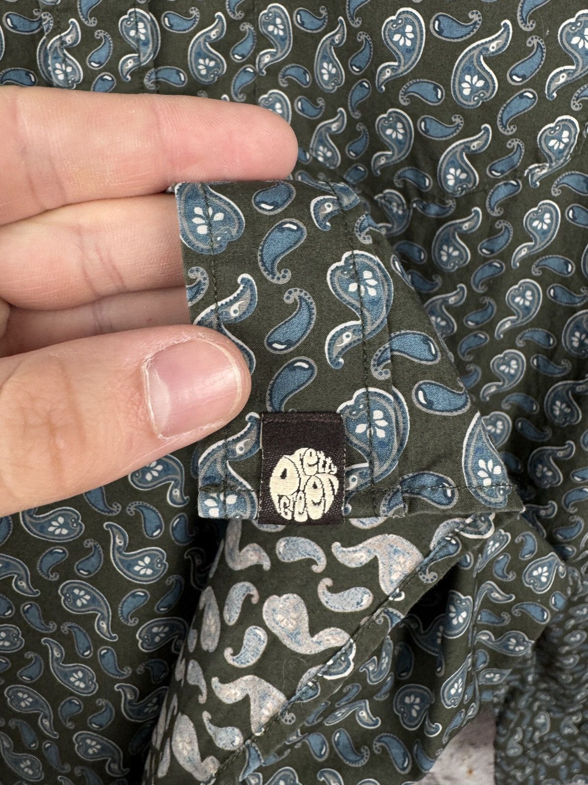 Pretty Green Pretty Green Paisley Print Button Up Shirt Green Long Sleeve Size US M / EU 48-50 / 2 - 8 Thumbnail