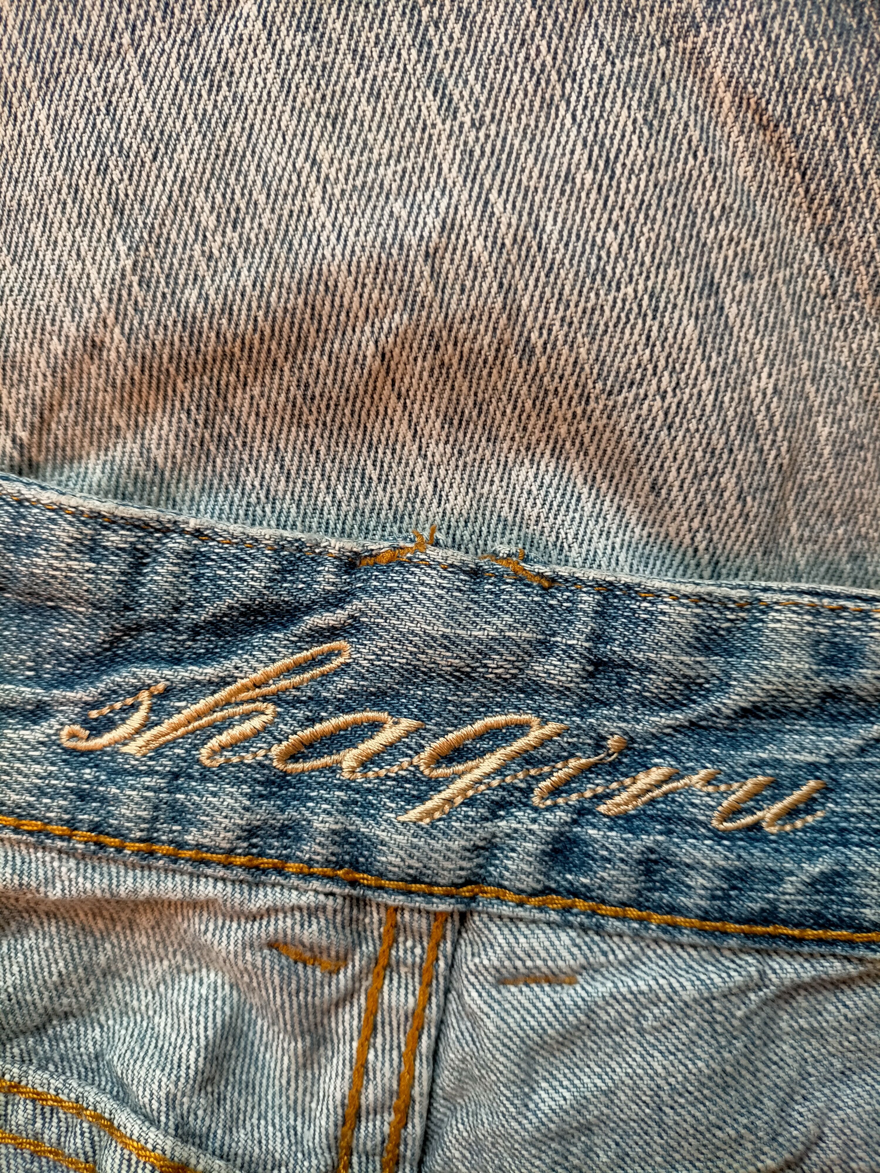 If Six Was Nine Flare Jeans Shaqiru Japan Patchwork Boot cut Blue Jeans Size US 31 - 22 Thumbnail