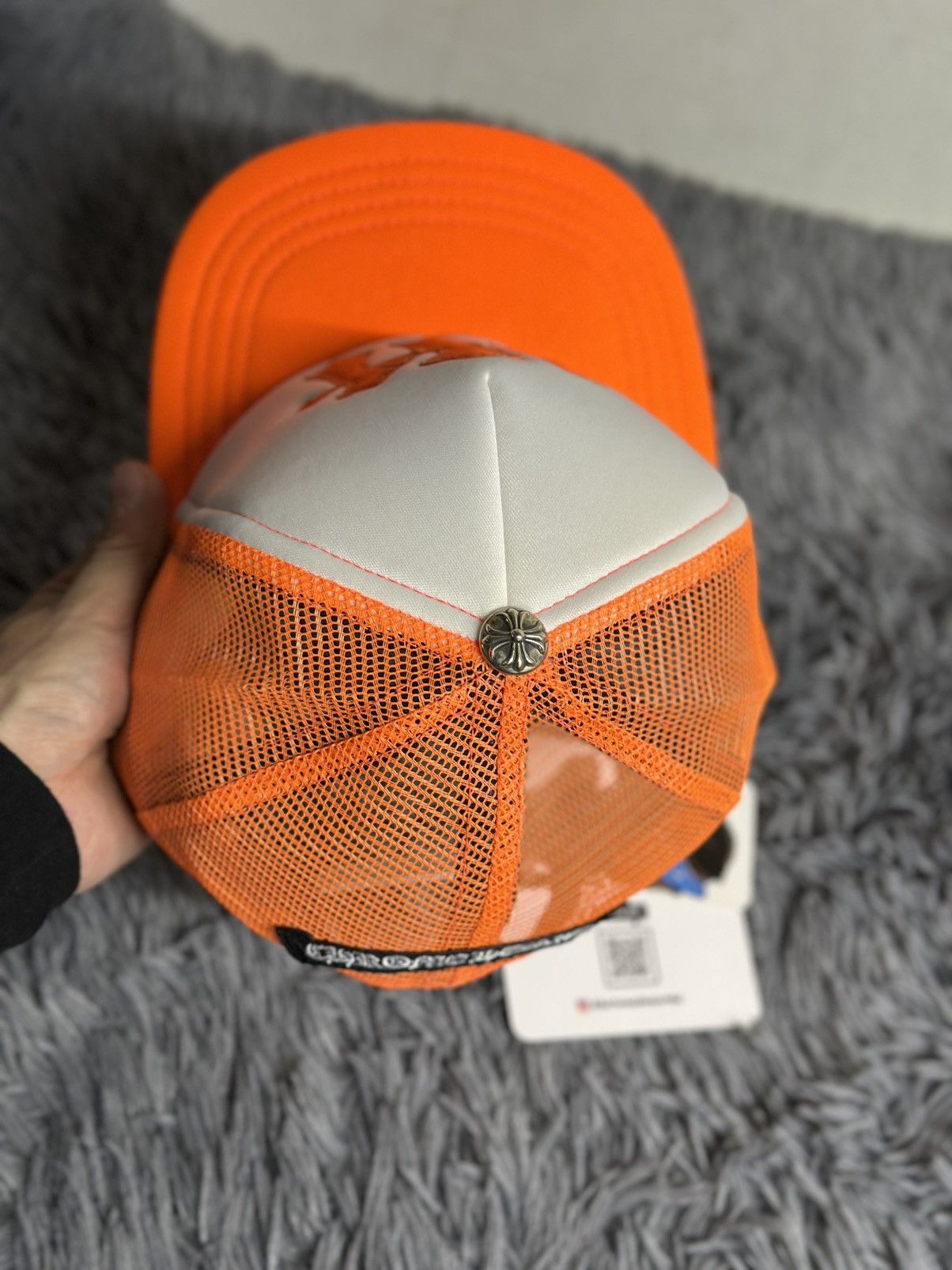 Chrome Hearts Chrome Hearts Cemetery Triple Cross Trucker Hat Orange Size ONE SIZE - 4 Thumbnail
