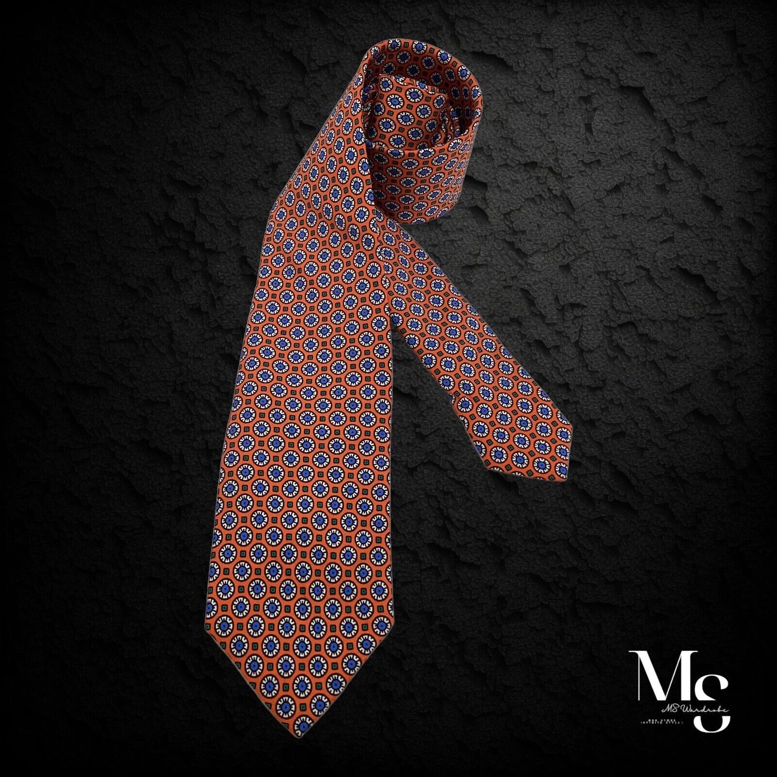 Polo Ralph Lauren POLO RALPH LAUREN Orange Medallion Silk Tie H.Made In Italy Size ONE SIZE - 1 Thumbnail