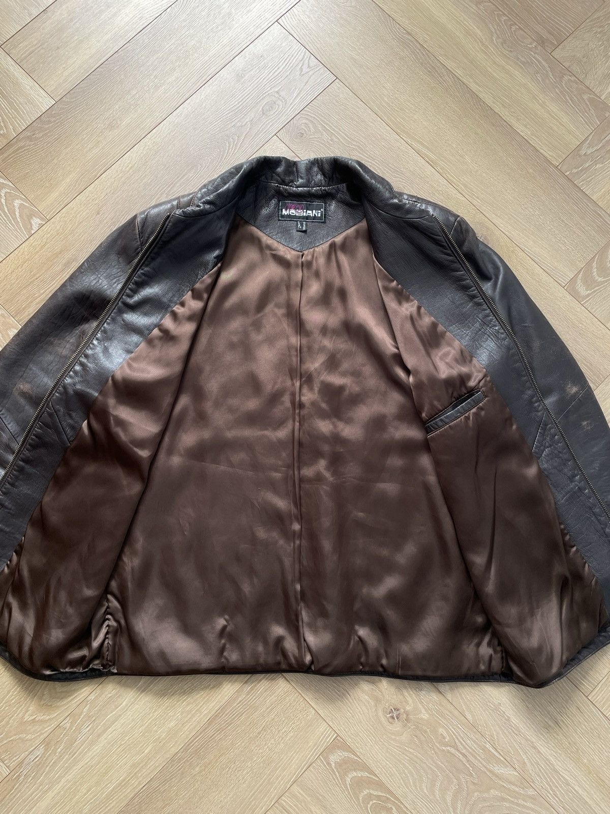 Vintage Washed Brown Retro 90s Genuine Real Leater Bomber Punk Rock Size US M / EU 48-50 / 2 - 9 Thumbnail