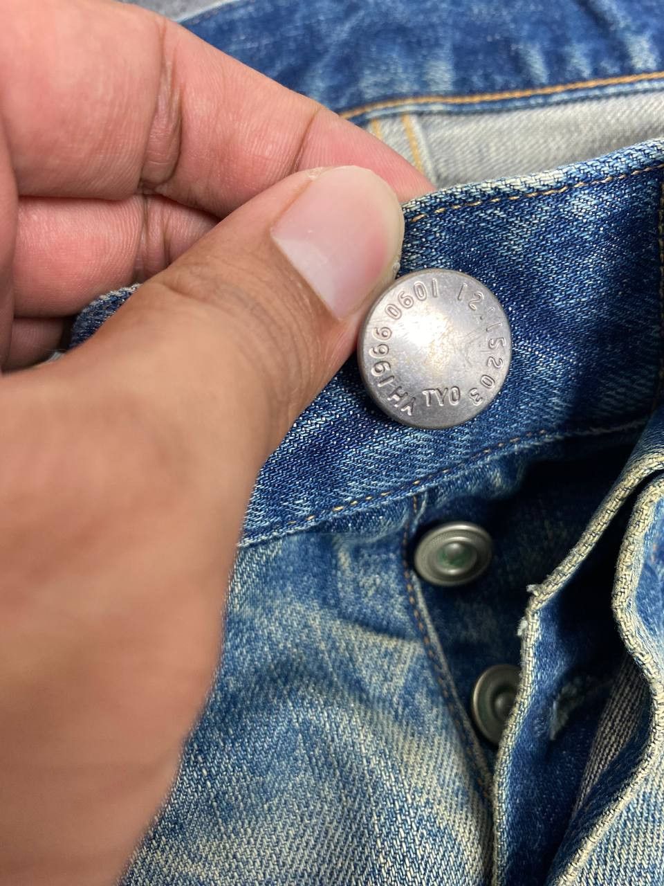 Japanese Brand red card blue work japan distressed denim nice design Size US 34 / EU 50 - 16 Thumbnail