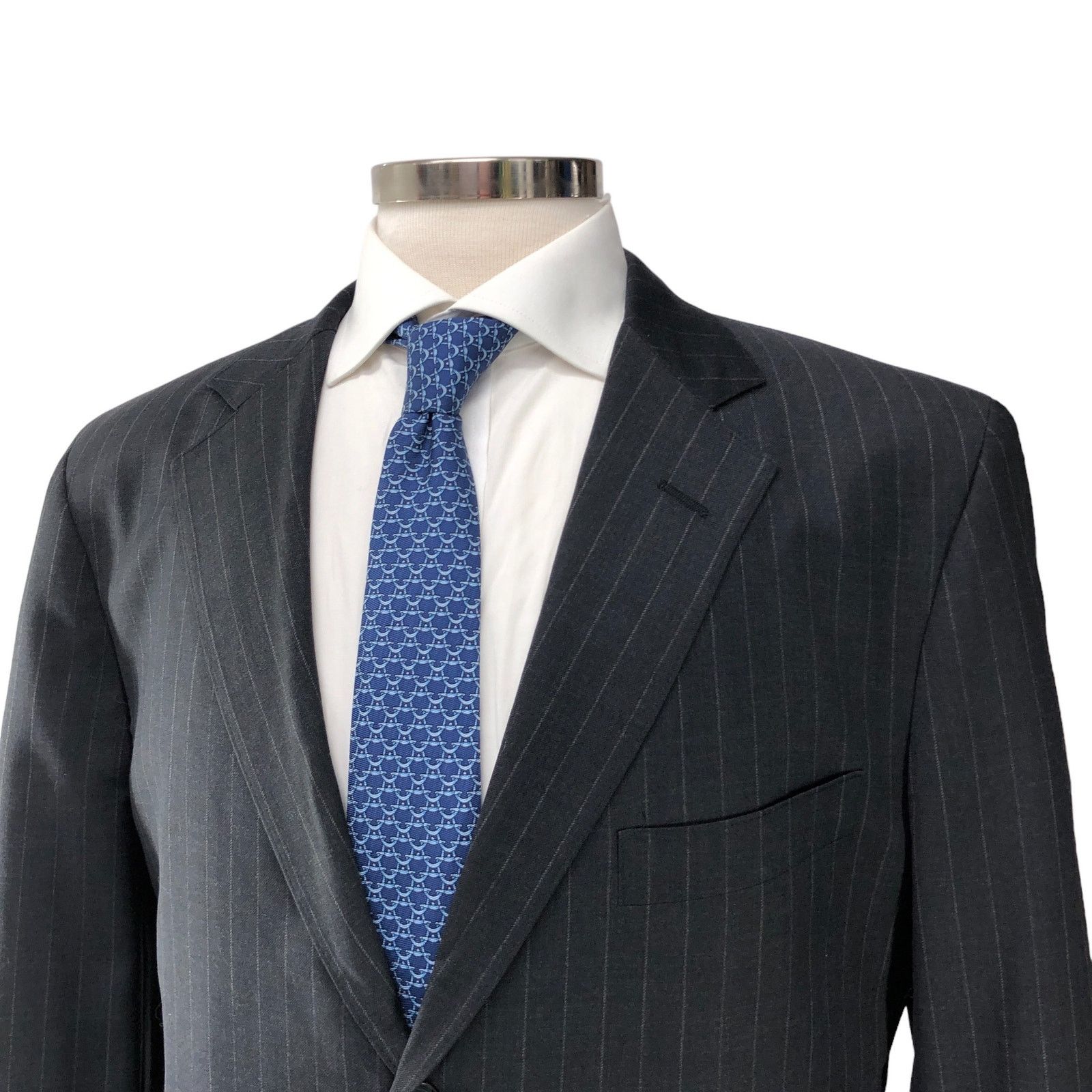 Southwick Southwick Mens Size 44XL Extra Long Suit 2 Piece Pinstripe Size 44L - 3 Thumbnail