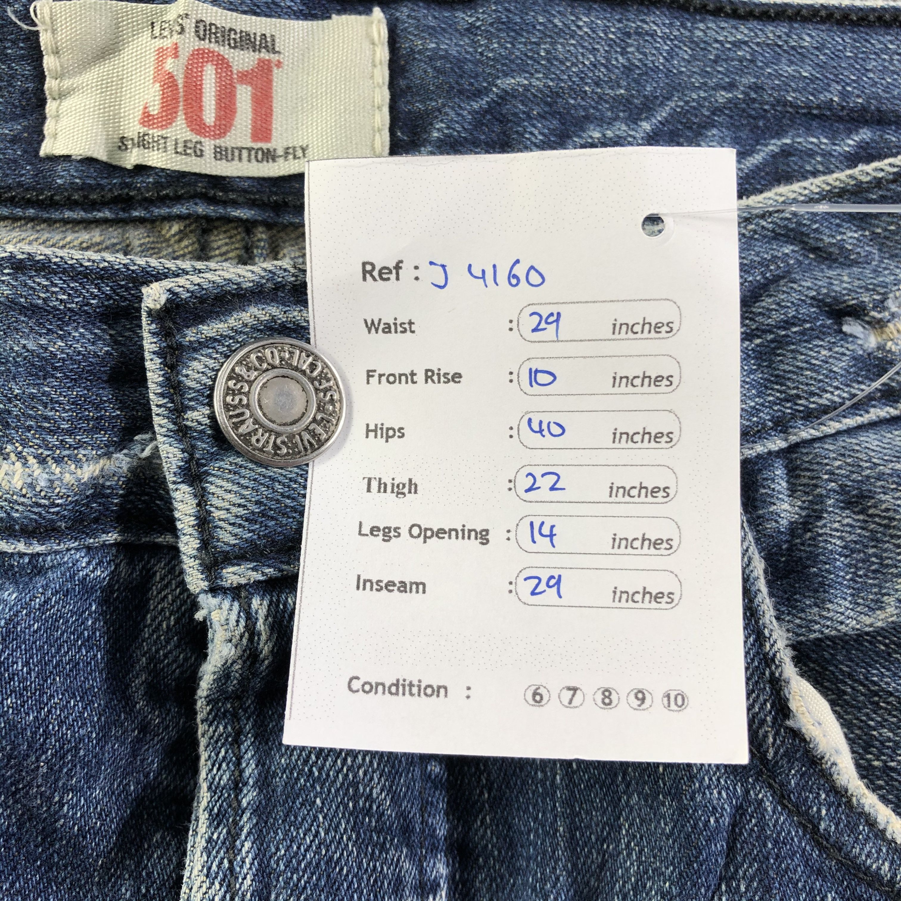Levi's Vintage Levis 501 Jeans-J4160 Size US 29 - 13 Thumbnail