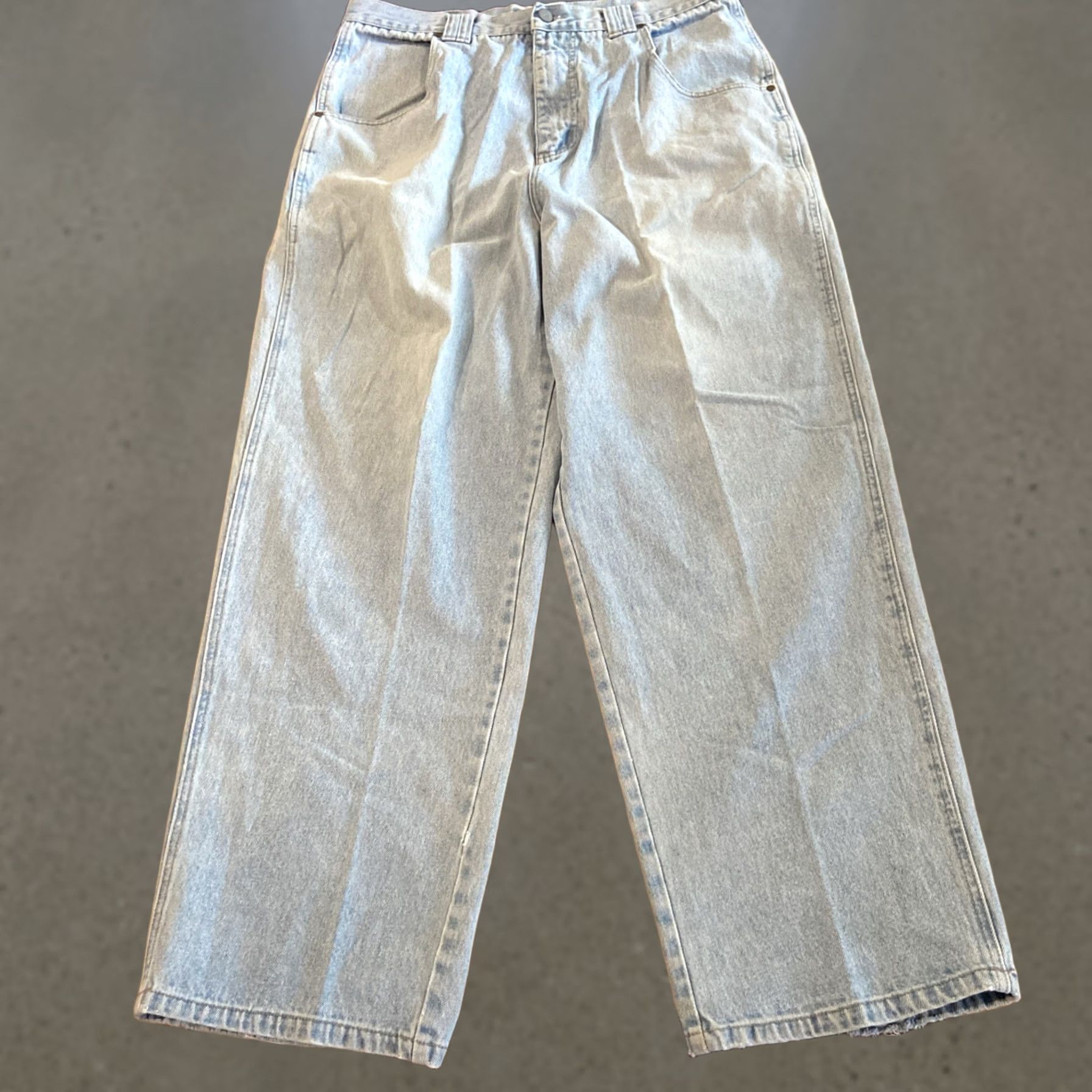 Vintage VINTAGE Results Jeans Men 38 Baggy Cargo Skater Grunge Streetwear Y2K Wide Wide-Leg Cargo Pocket 90s Mens Blue Denim Cotton Regular Caro Size US 38 / EU 54 - 1 Thumbnail