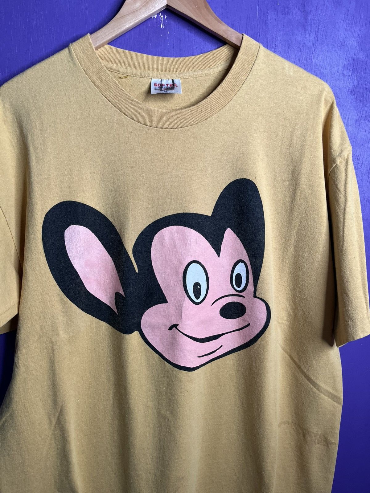 Vintage Vintage 1997 Mighty Mouse big face t-shirt Size US XL / EU 56 / 4 - 3 Thumbnail
