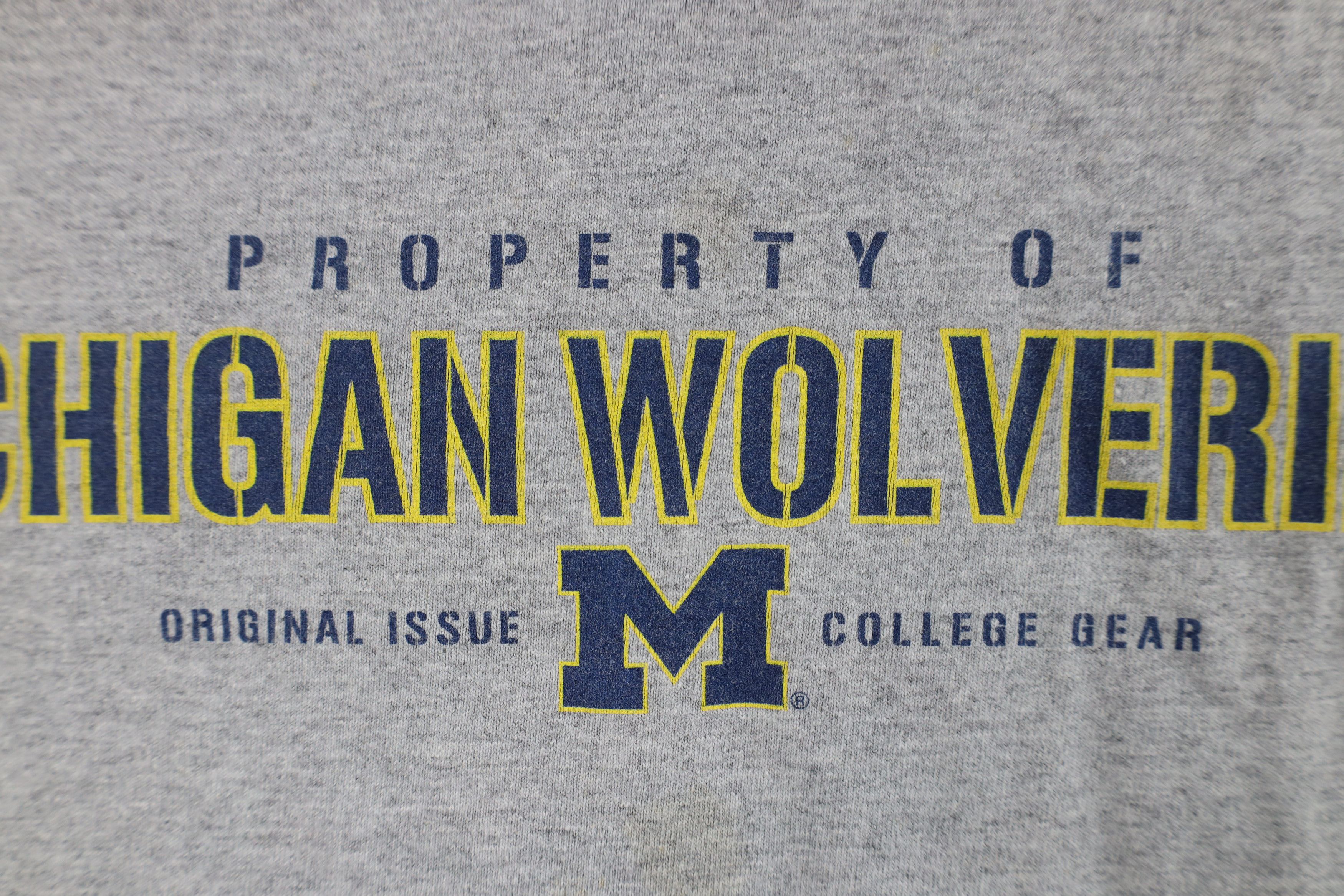Vintage Vintage 90s University of Michigan Long Sleeve T-Shirt Gray Size US L / EU 52-54 / 3 - 5 Thumbnail