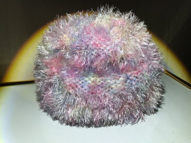 Handmade Vintage Rainbow Fluffy Cute Kawaii Knitted Hand Made Hat Size ONE SIZE - 6 Thumbnail