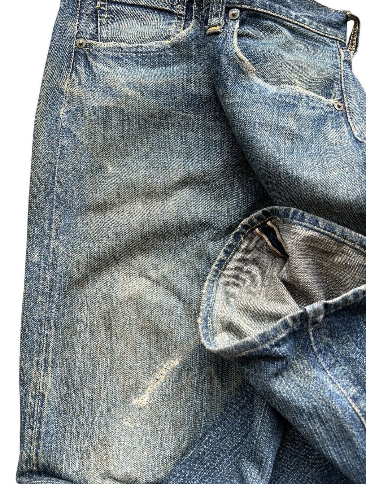 The Real McCoy's Vintage 90s Real Mccoy Selvedge Distressed Denim Jeans 31x29 Size US 31 - 6 Thumbnail